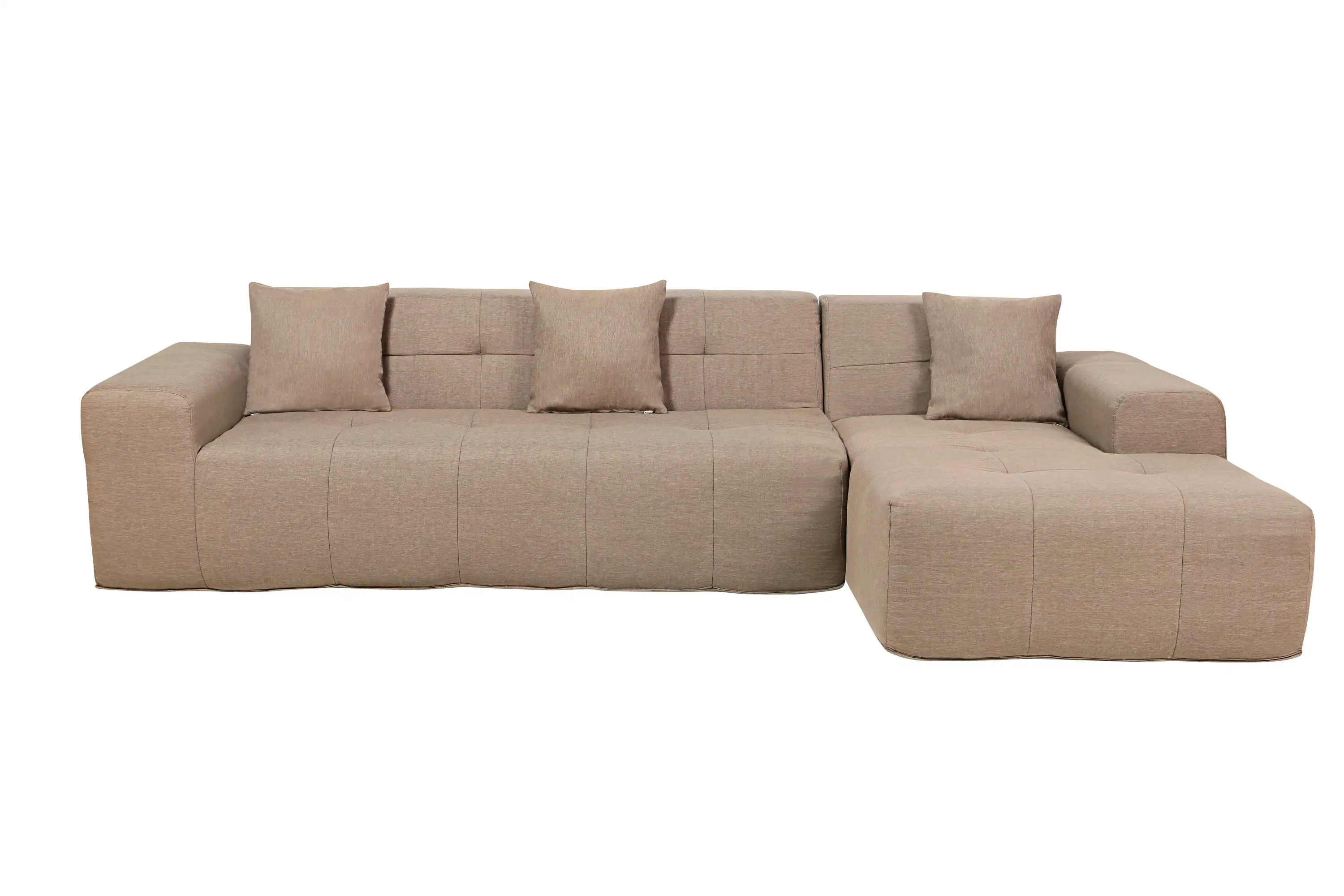Deko Living 4 Piece Brown Outdoor Compressed Foam Sectional Sofa Lounger and Table Set (COP30118) - Image 4