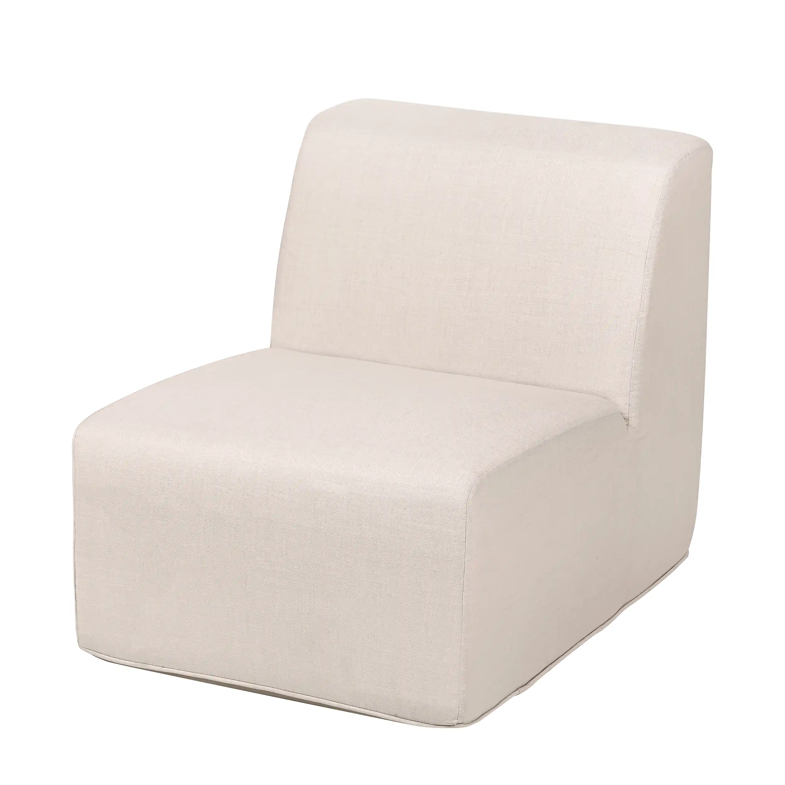 Deko Living 4 Piece Seating Beige Compressed Foam Sectional Sofa and Ottoman Set (CIF50217) - Image 4