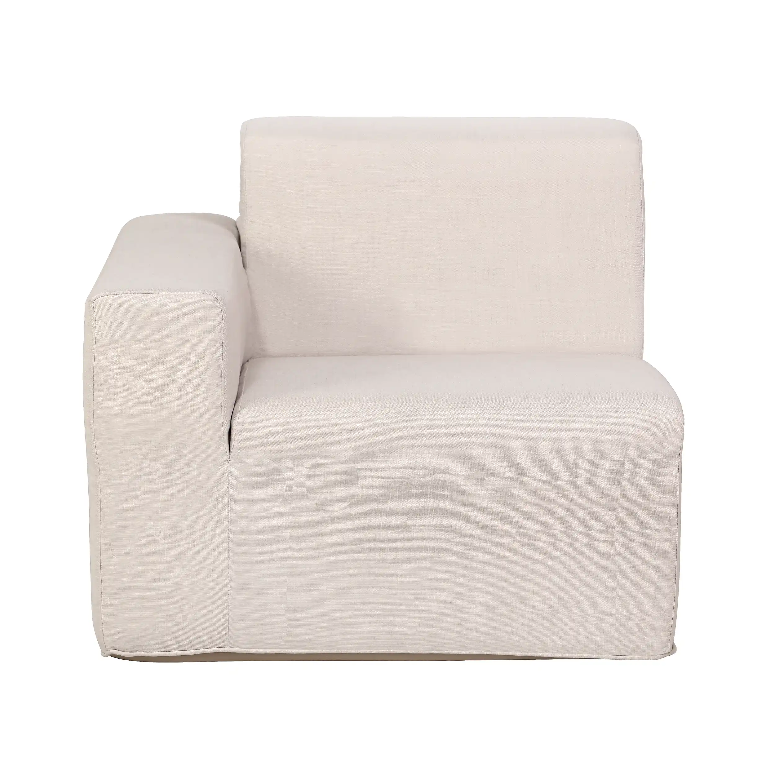 Deko Living 4 Piece Seating Beige Compressed Foam Sectional Sofa and Ottoman Set (CIF50217) - Image 6