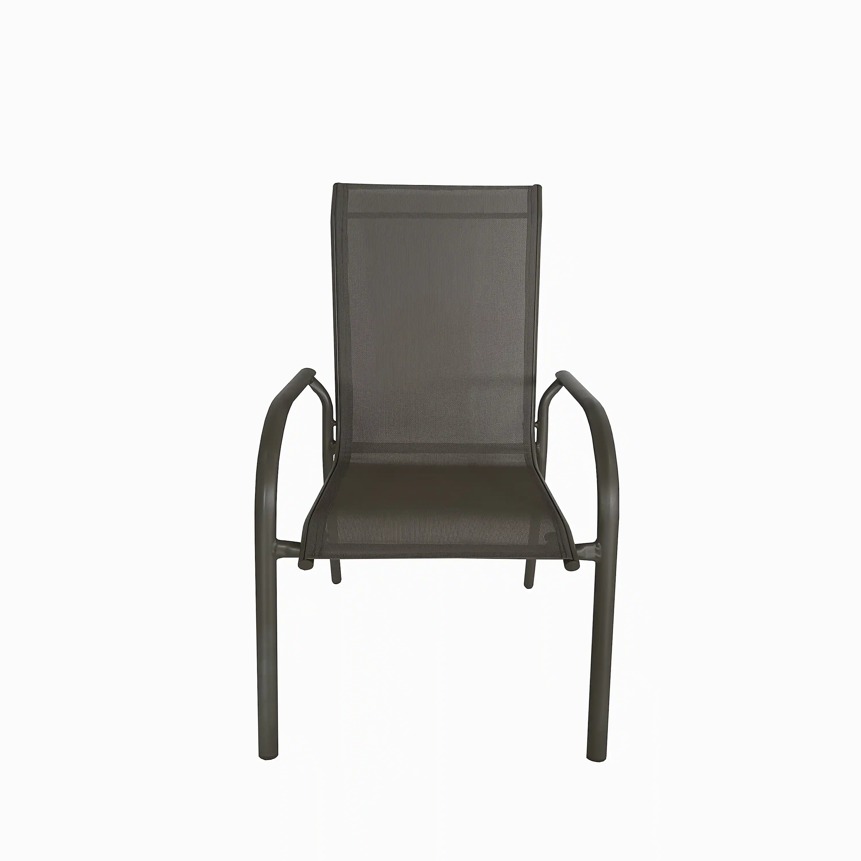Deko Living 4 Piece Seating Champagne Outdoor Aluminum Round Patio Dining Table and Stackable Chairs Set (COP30804) - Image 3