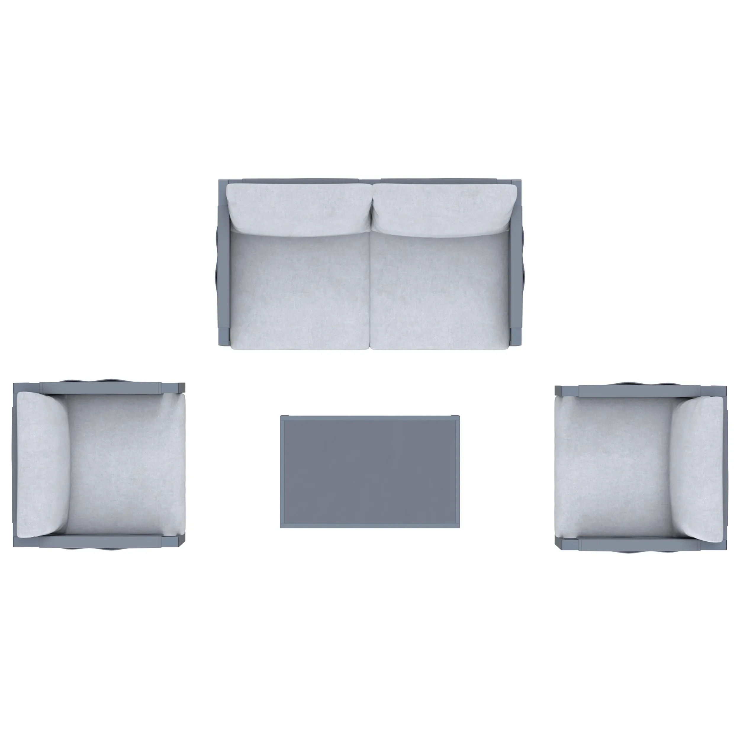 Deko Living 4 Piece Seating Outdoor Gray Sofa and Table Set (COP30014) - Image 4
