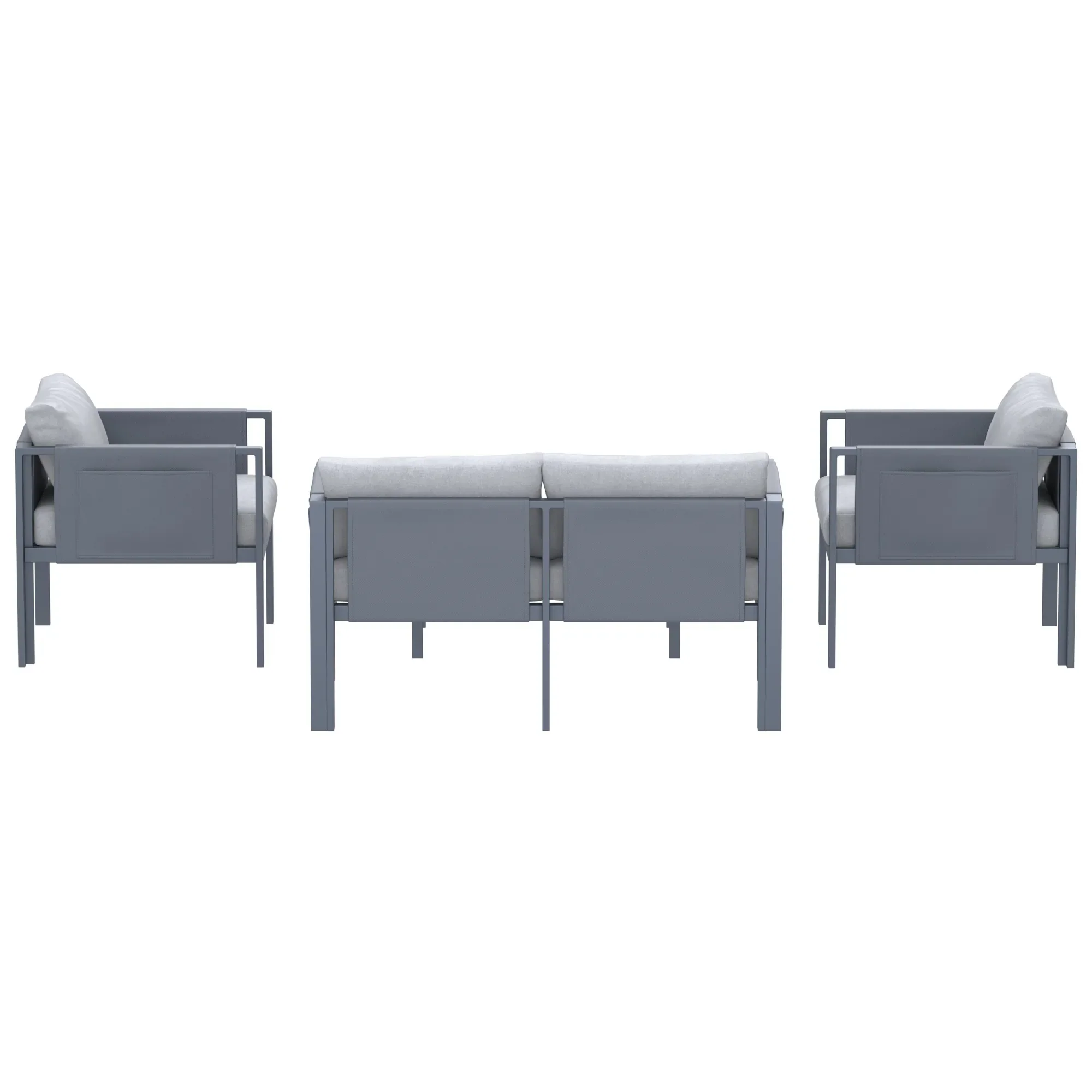 Deko Living 4 Piece Seating Outdoor Gray Sofa and Table Set (COP30014) - Image 7