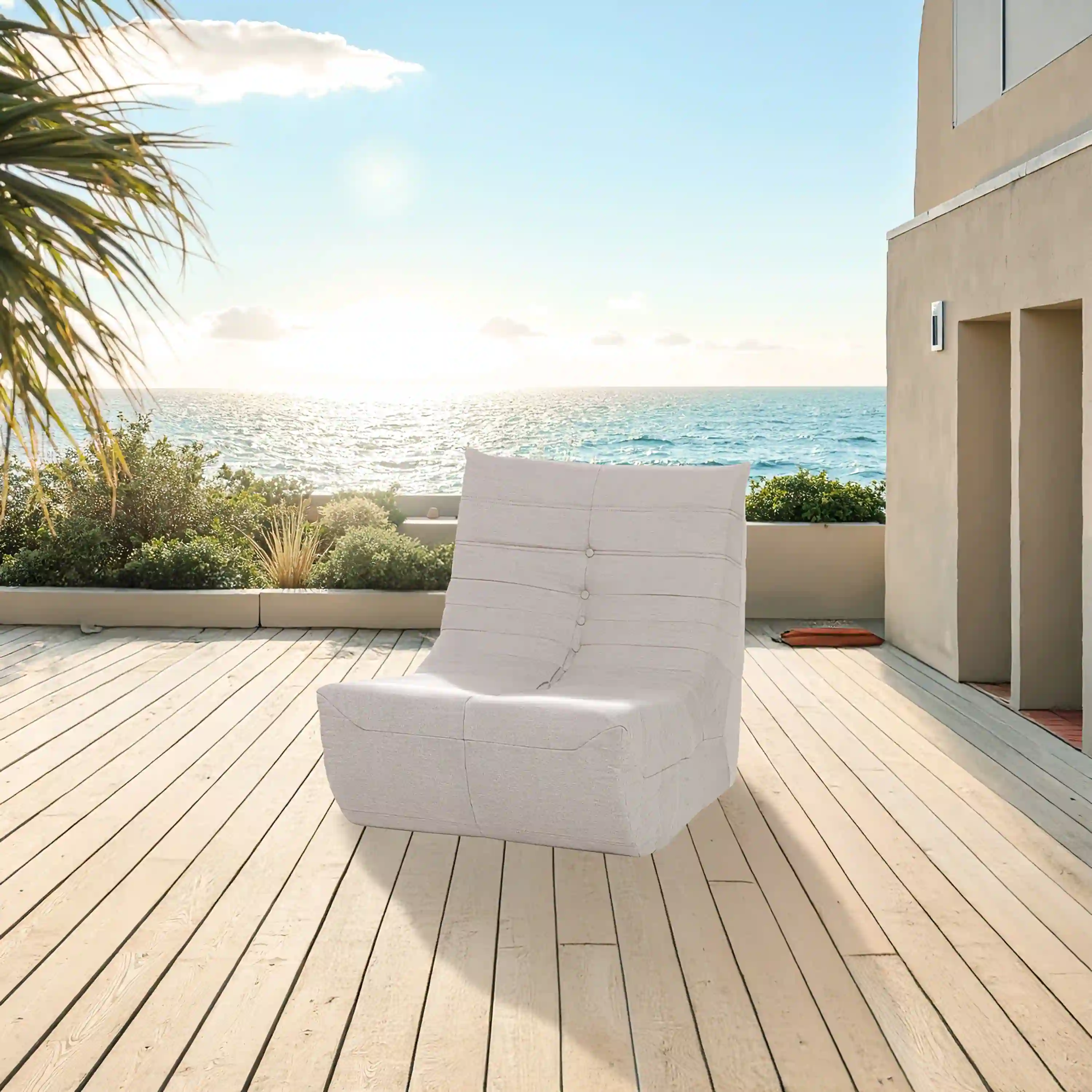 Deko Living 5 Piece Beige Outdoor Compressed Foam Loveseat Sofa Chairs and Table Set (COP30219) - Image 6