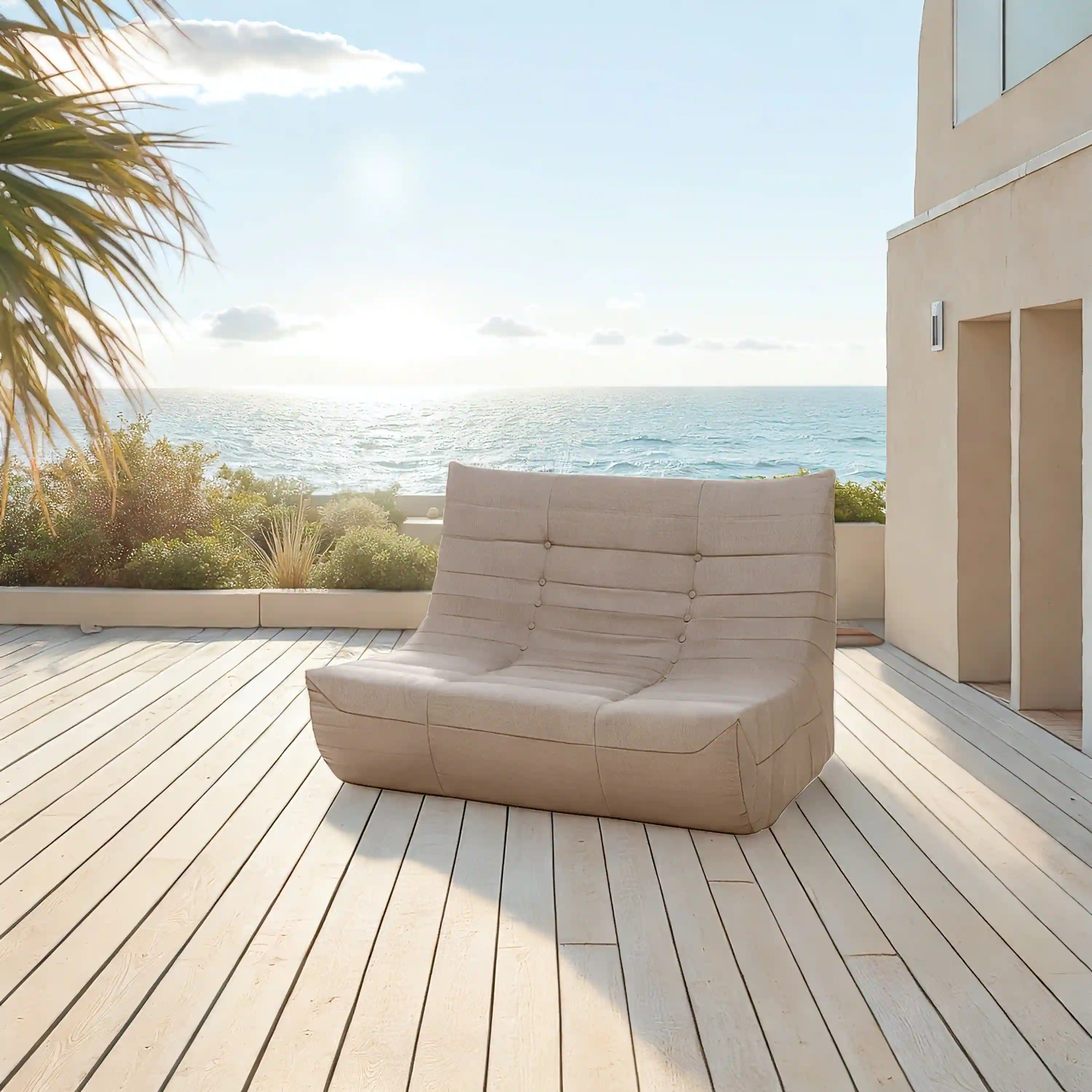 Deko Living 5 Piece Brown Outdoor Compressed Foam Loveseat Sofa Chairs and Table Set (COP30119) - Image 3
