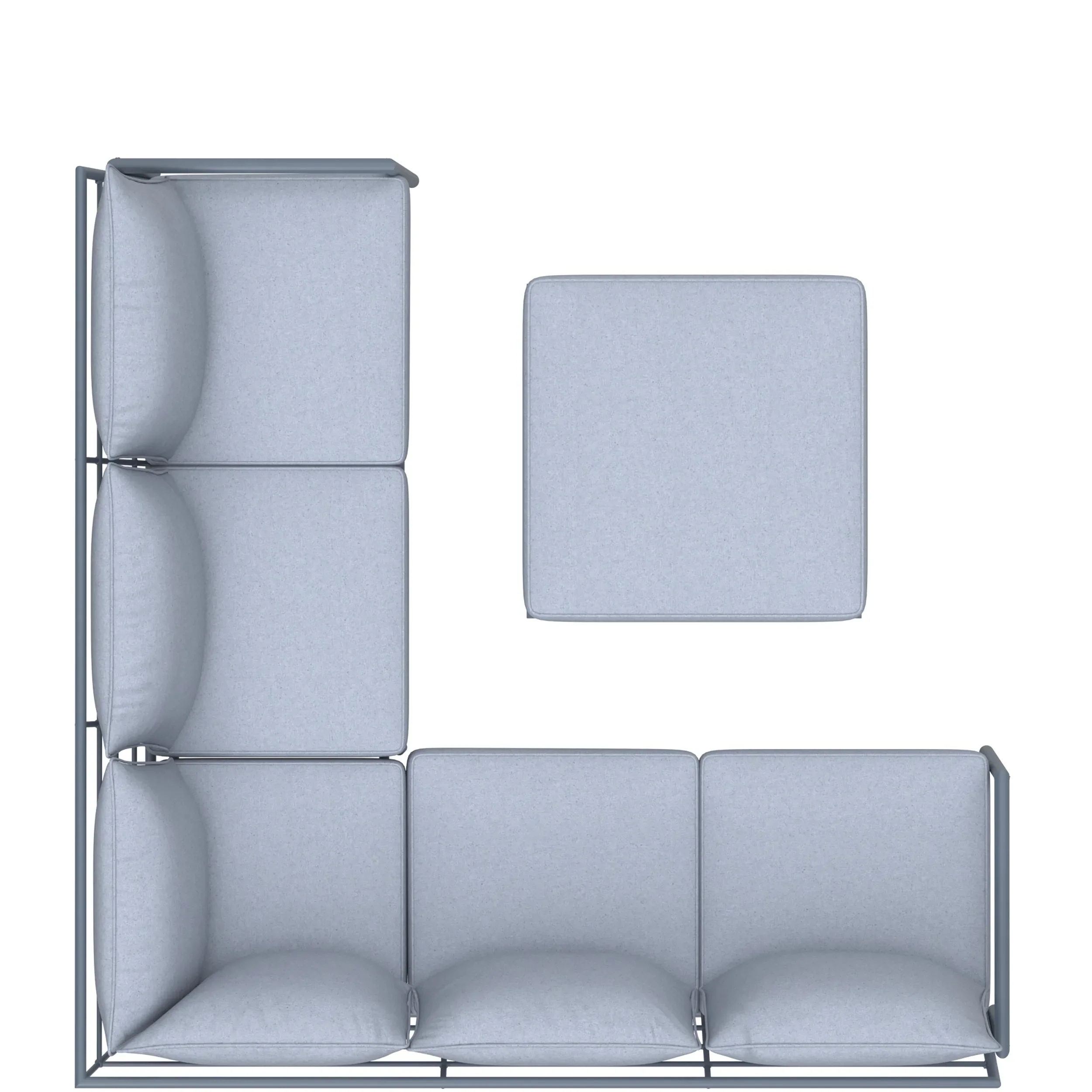 Deko Living 5 Piece Seating Outdoor Gray Sofa and Ottoman Set (COP30015) - Image 3