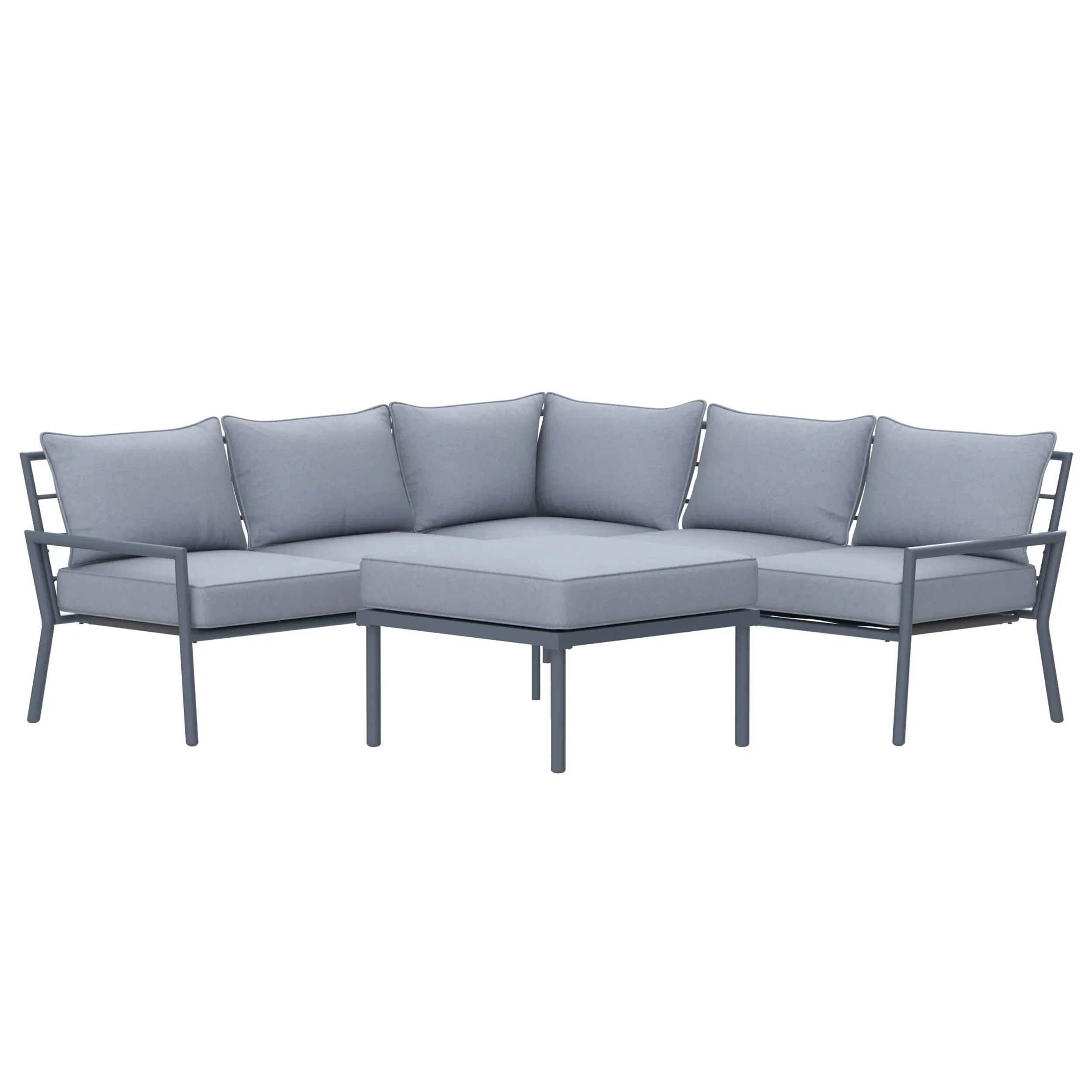 Deko Living 5 Piece Seating Outdoor Gray Sofa and Ottoman Set (COP30015) - Image 4
