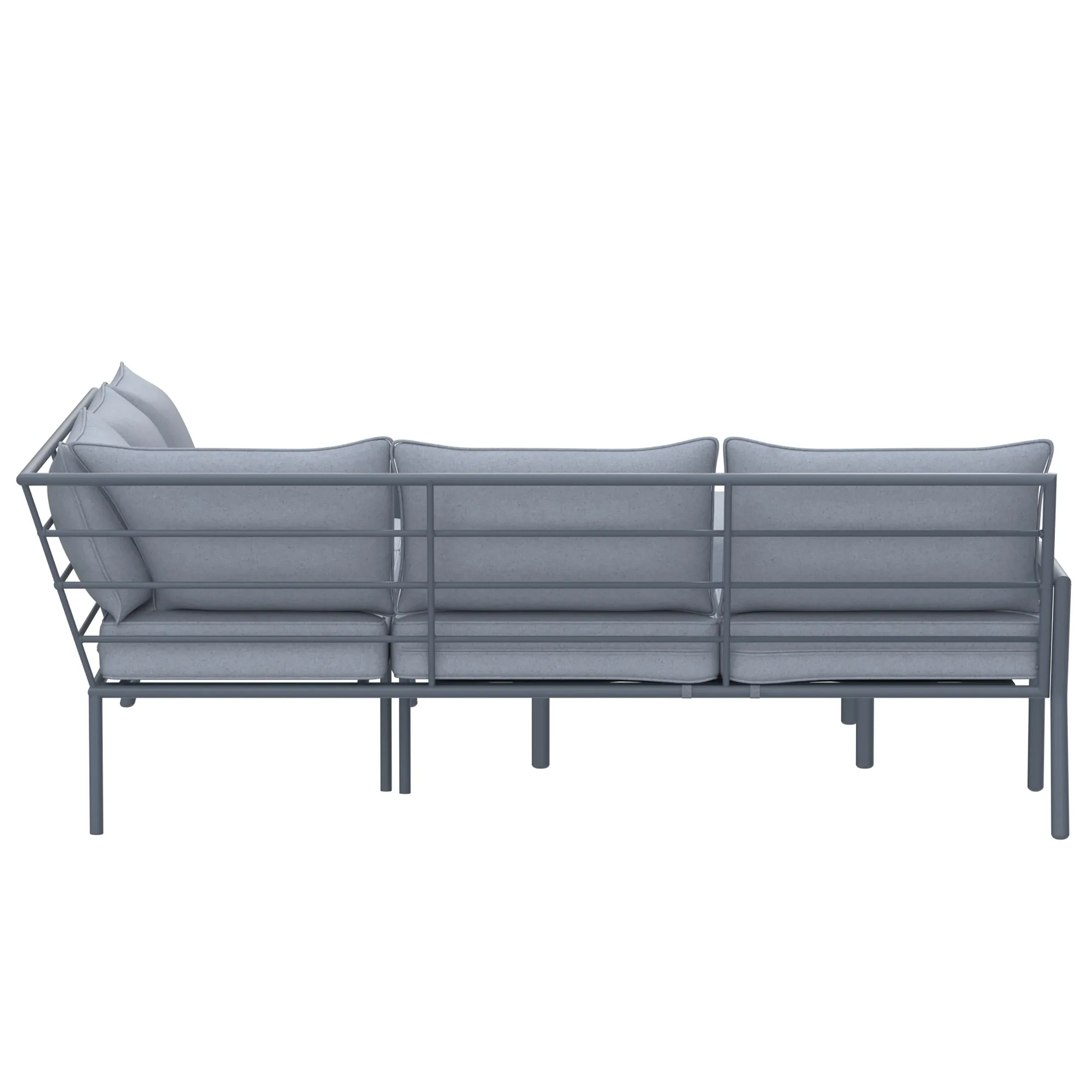 Deko Living 5 Piece Seating Outdoor Gray Sofa and Ottoman Set (COP30015) - Image 5