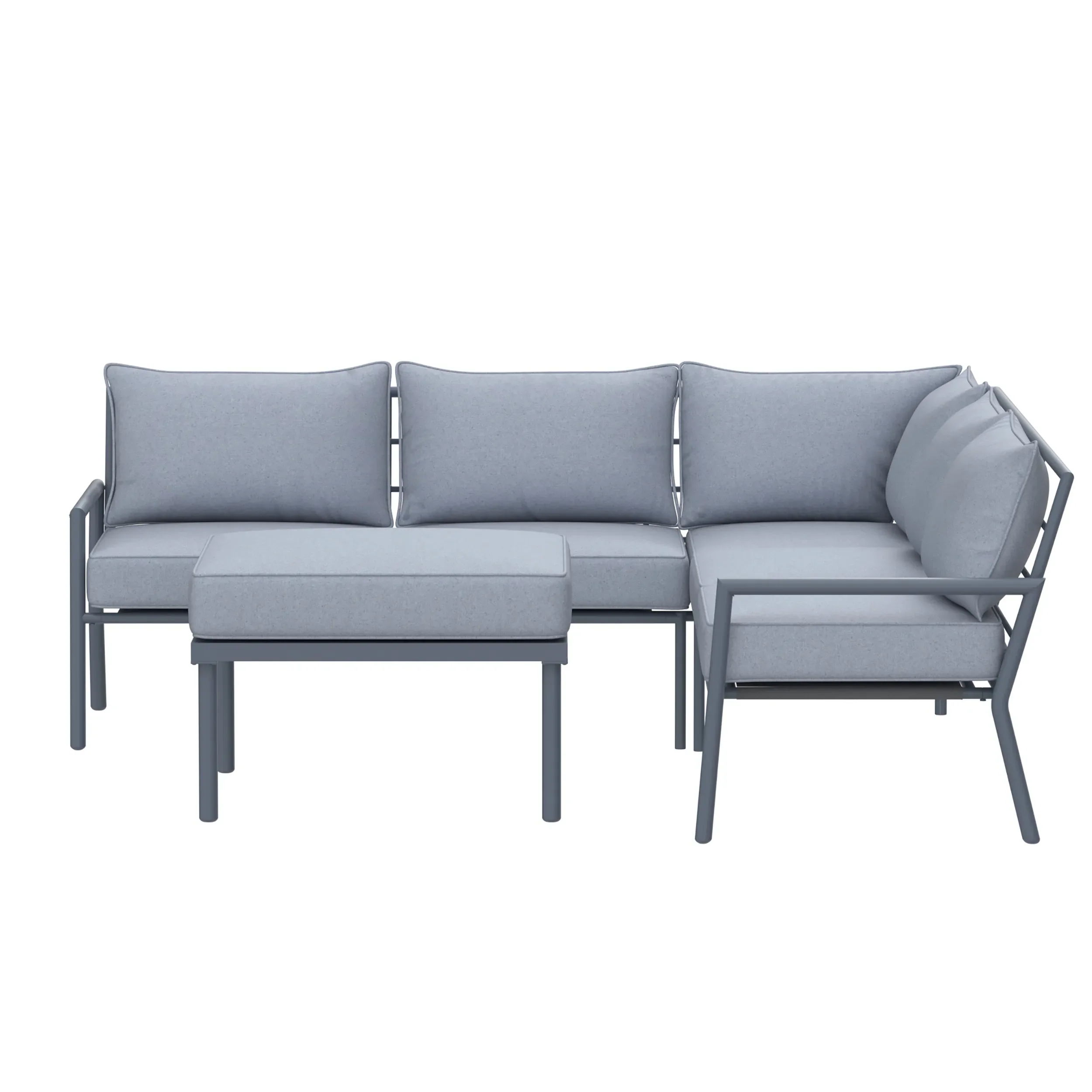 Deko Living 5 Piece Seating Outdoor Gray Sofa and Ottoman Set (COP30015) - Image 6