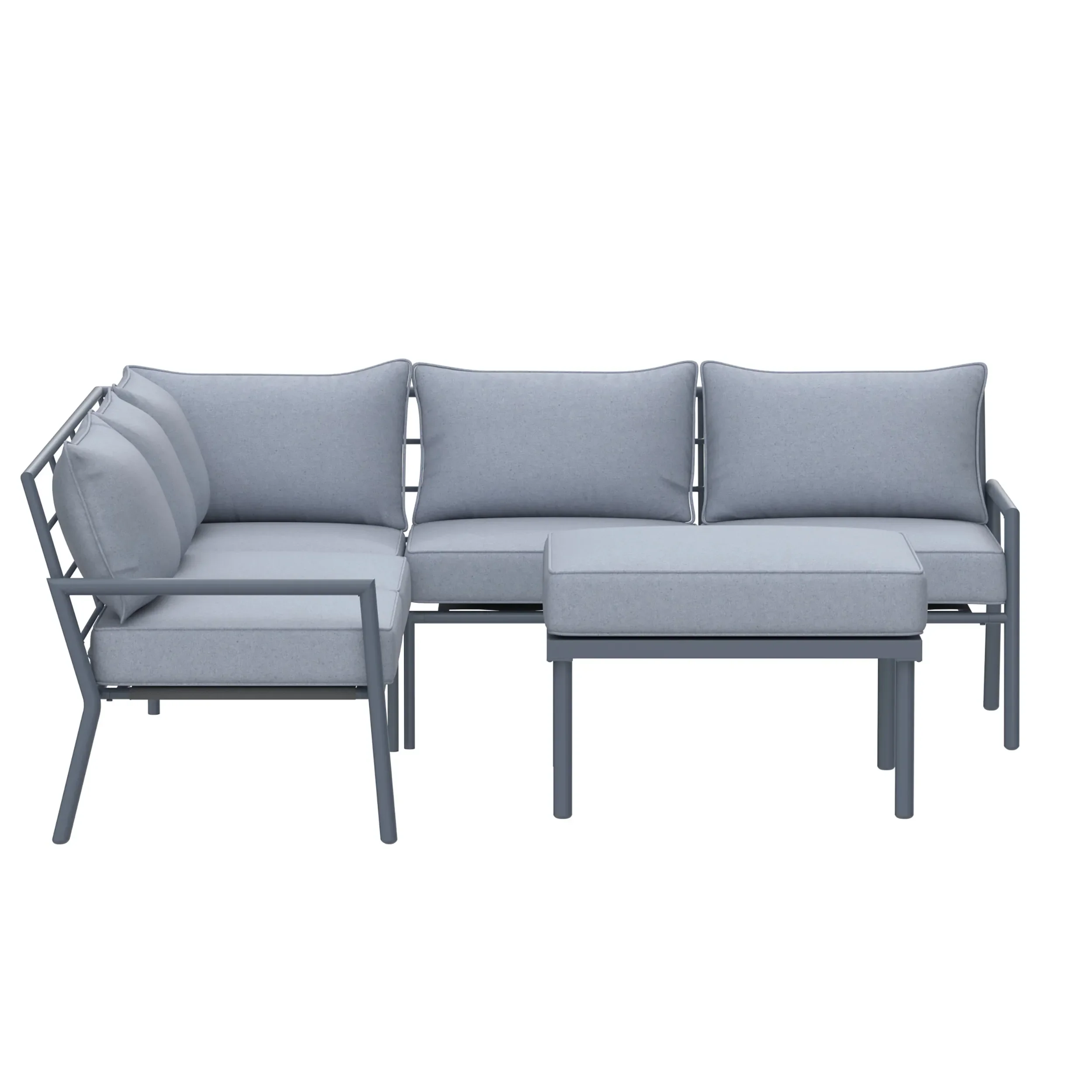 Deko Living 5 Piece Seating Outdoor Gray Sofa and Ottoman Set (COP30015) - Image 7