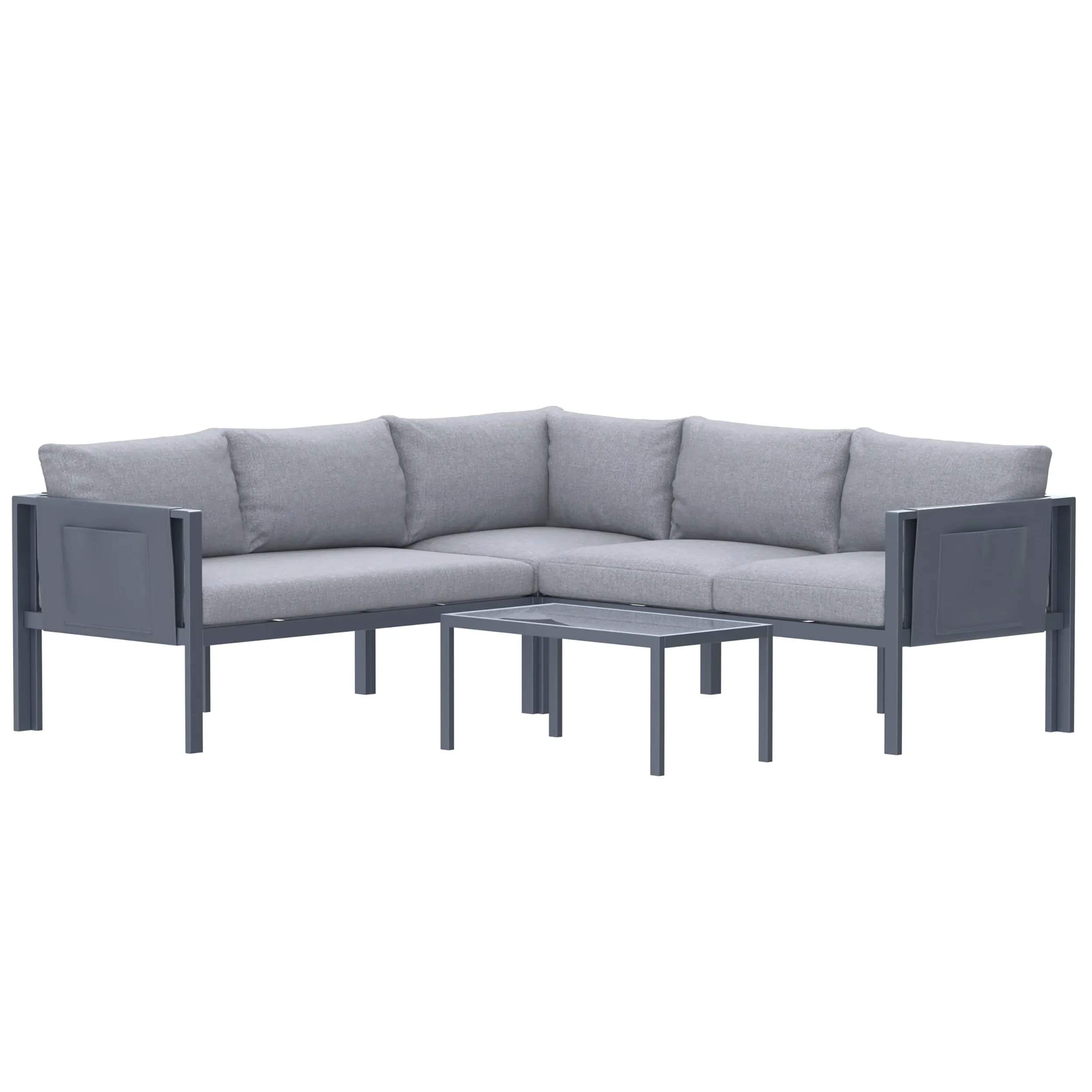 Deko Living 5 Piece Seating Outdoor Gray Sofa and Table Set (COP30016) - Image 4