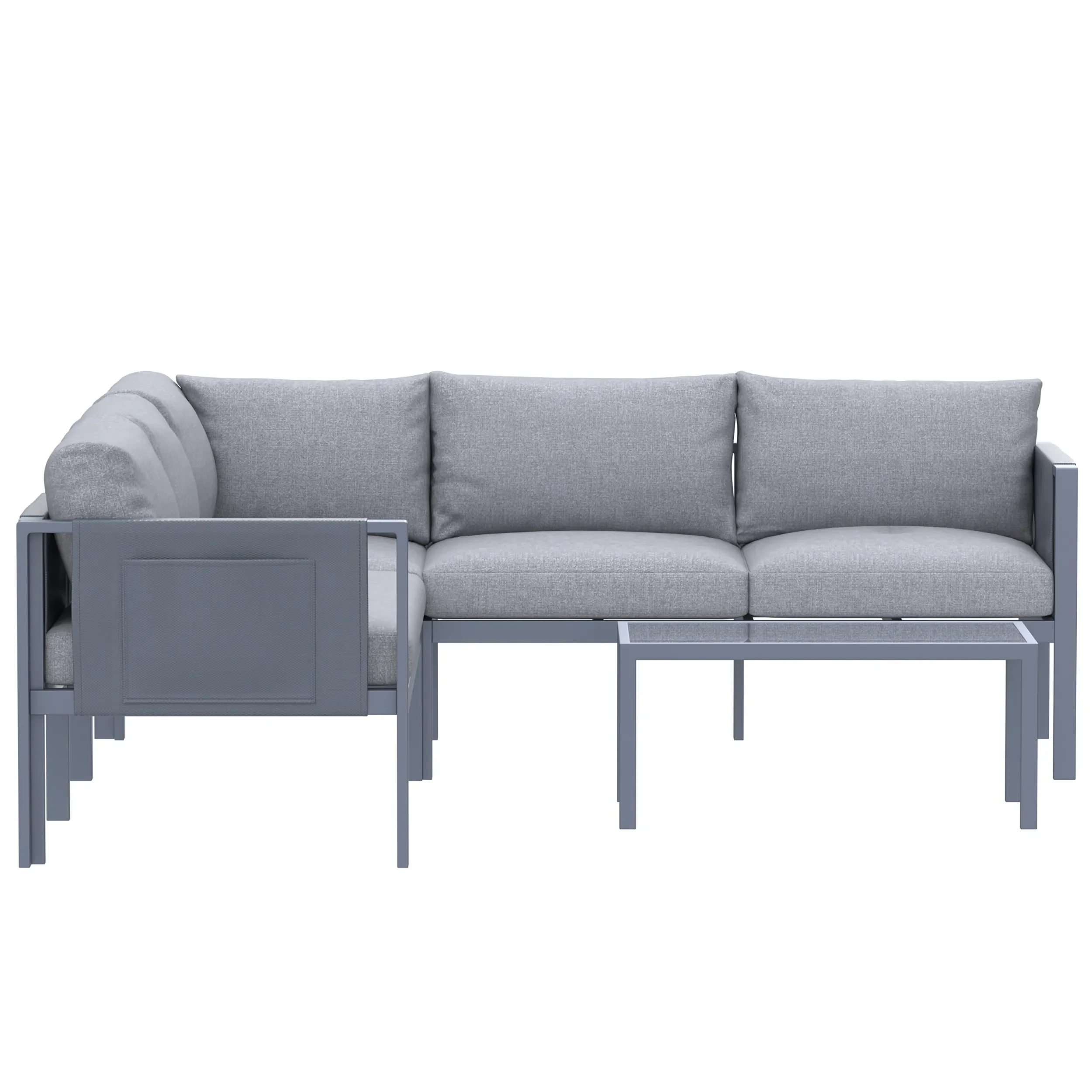 Deko Living 5 Piece Seating Outdoor Gray Sofa and Table Set (COP30016) - Image 6