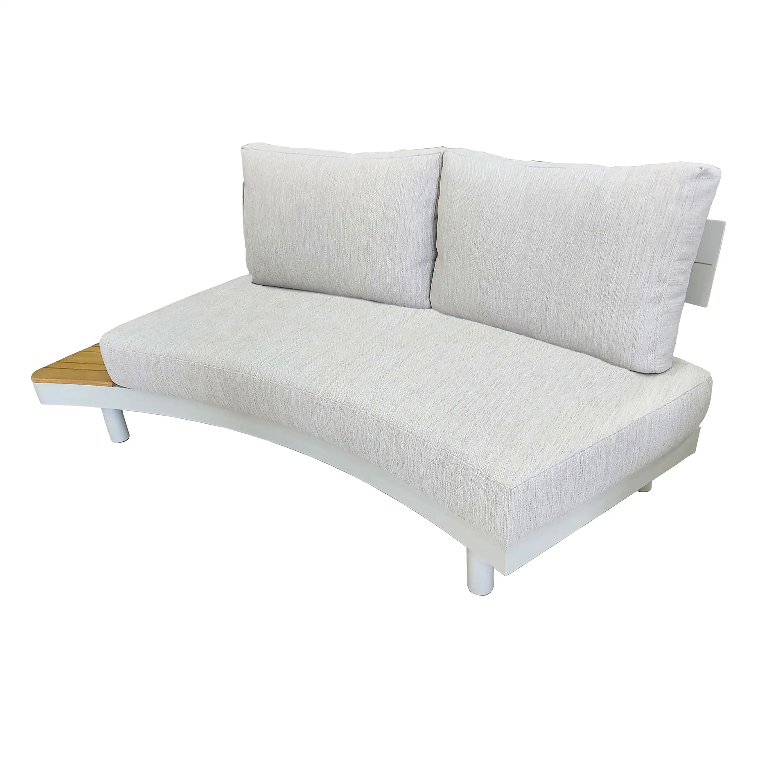 Deko Living 6 Piece Seating Outdoor Cream Aluminum and Teak Contour Sofa Set (COP30013) - Image 4