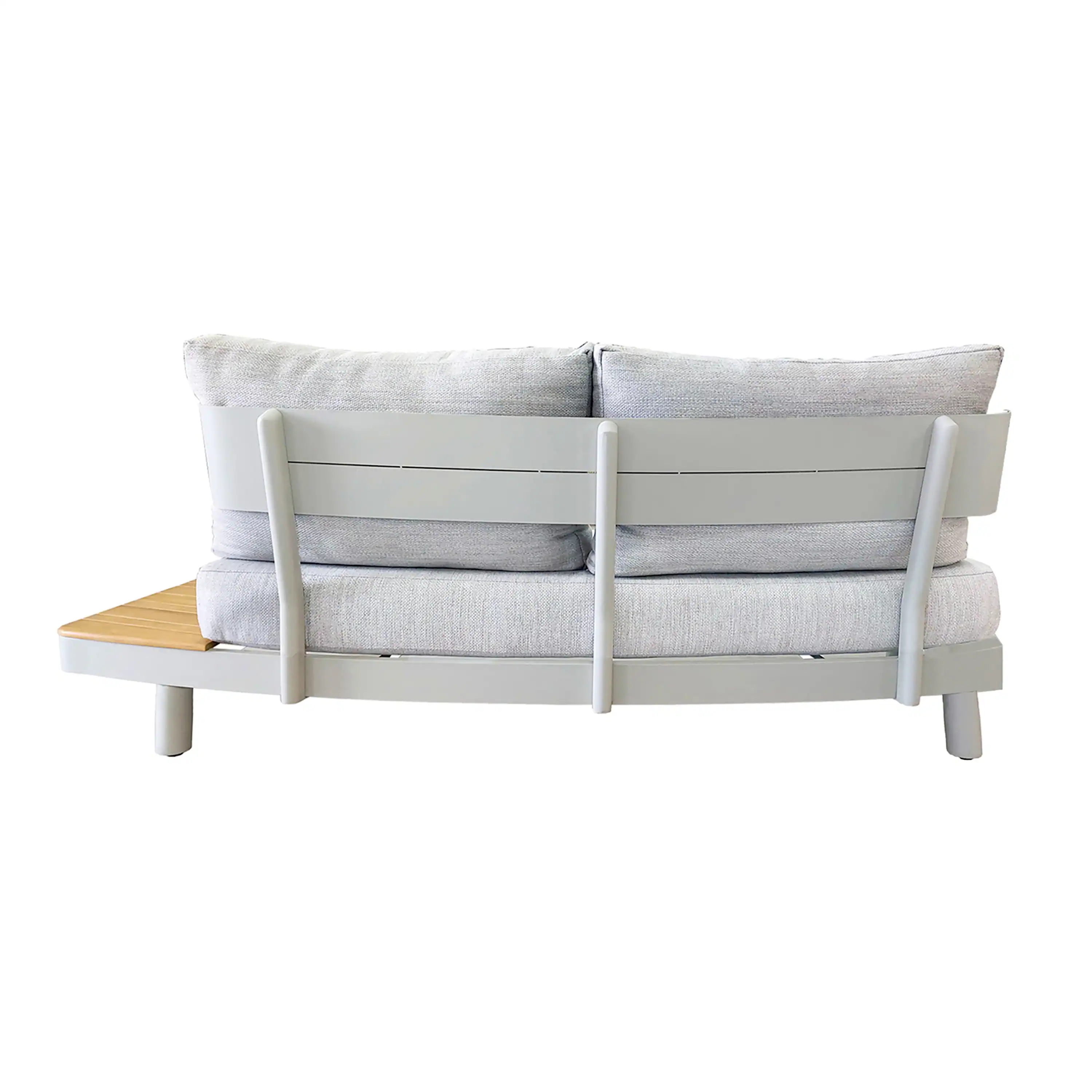 Deko Living 6 Piece Seating Outdoor Cream Aluminum and Teak Contour Sofa Set (COP30013) - Image 7