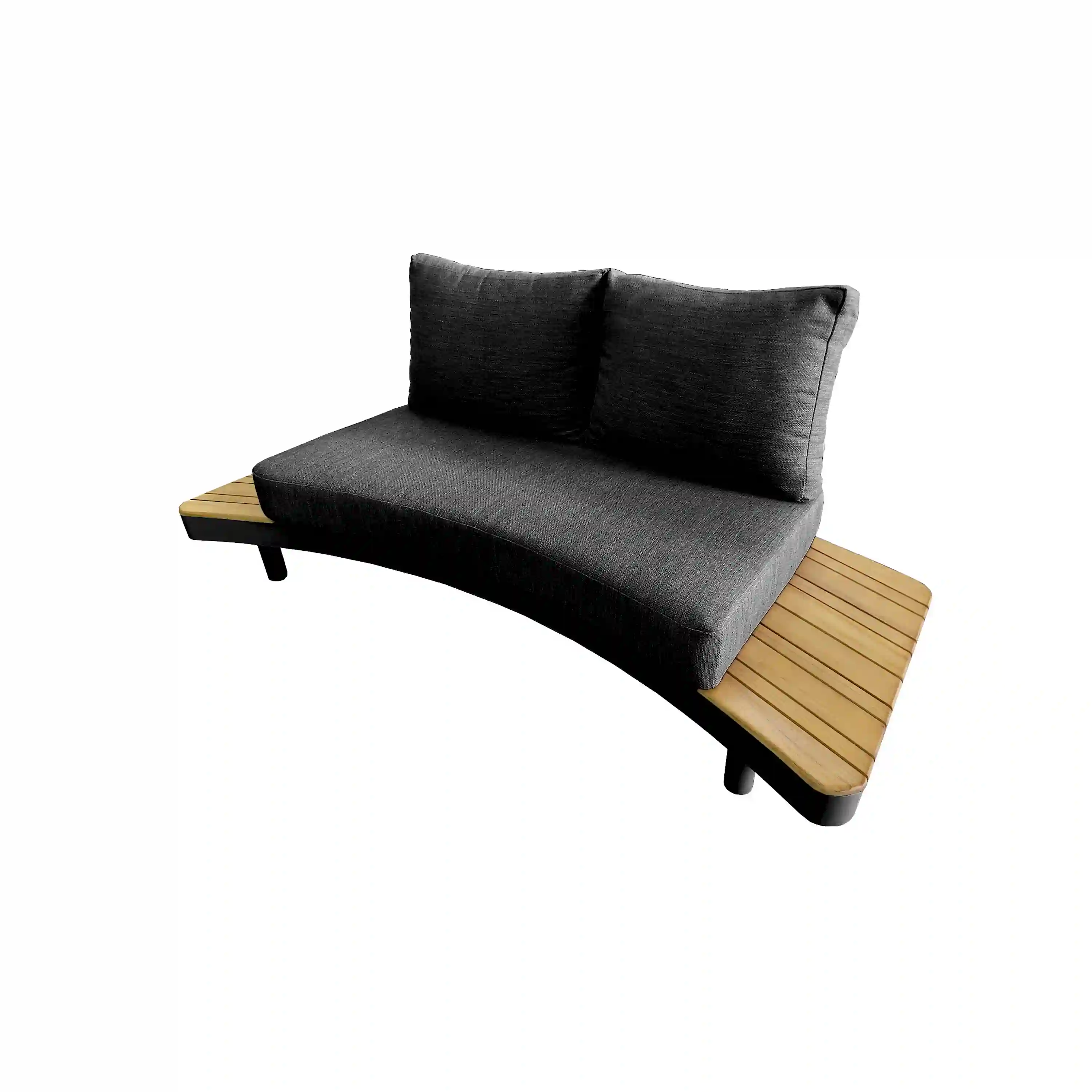Deko Living 6 Piece Seating Outdoor Gray Aluminum and Teak Contour Sofa Set (COP30113) - Image 3