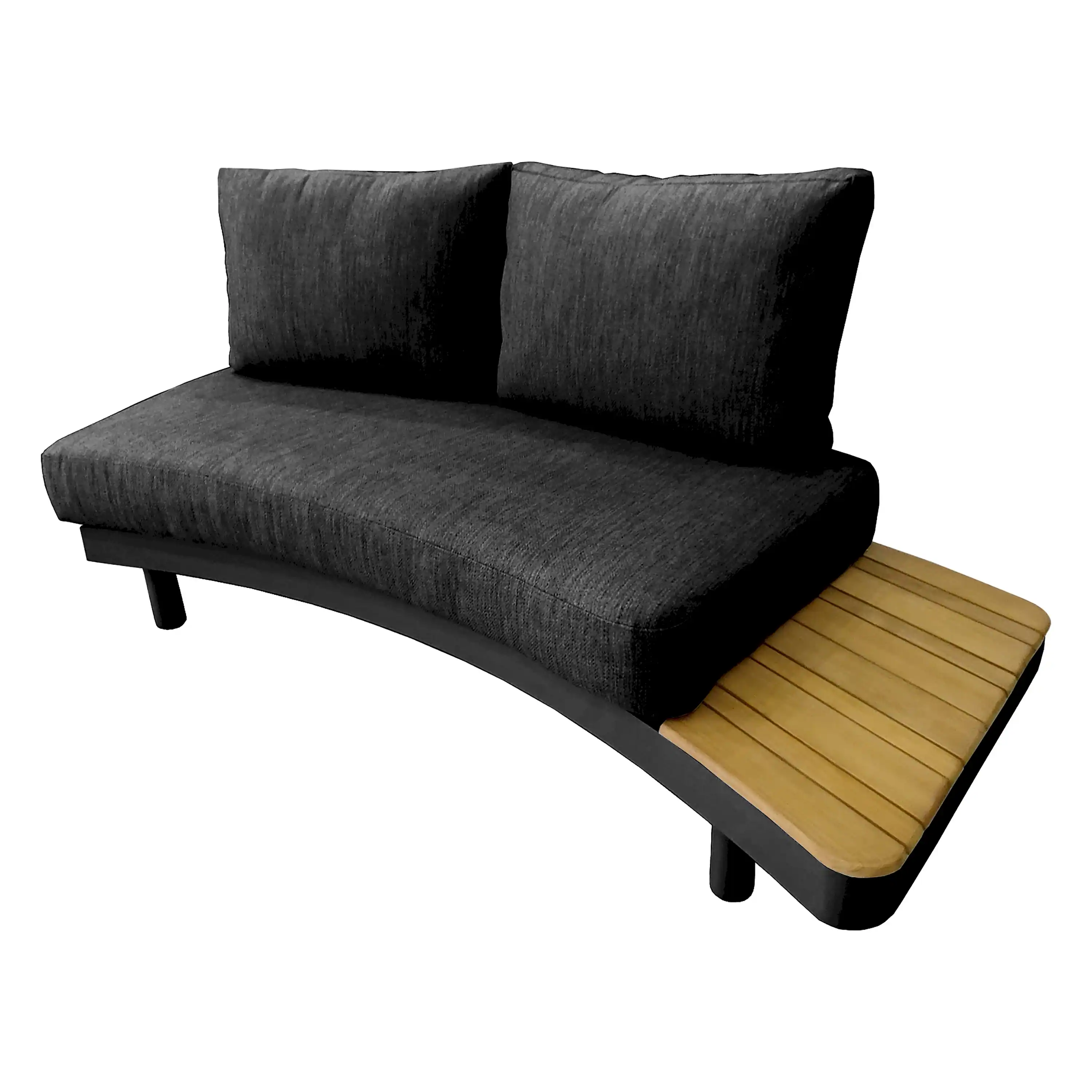 Deko Living 6 Piece Seating Outdoor Gray Aluminum and Teak Contour Sofa Set (COP30113) - Image 4