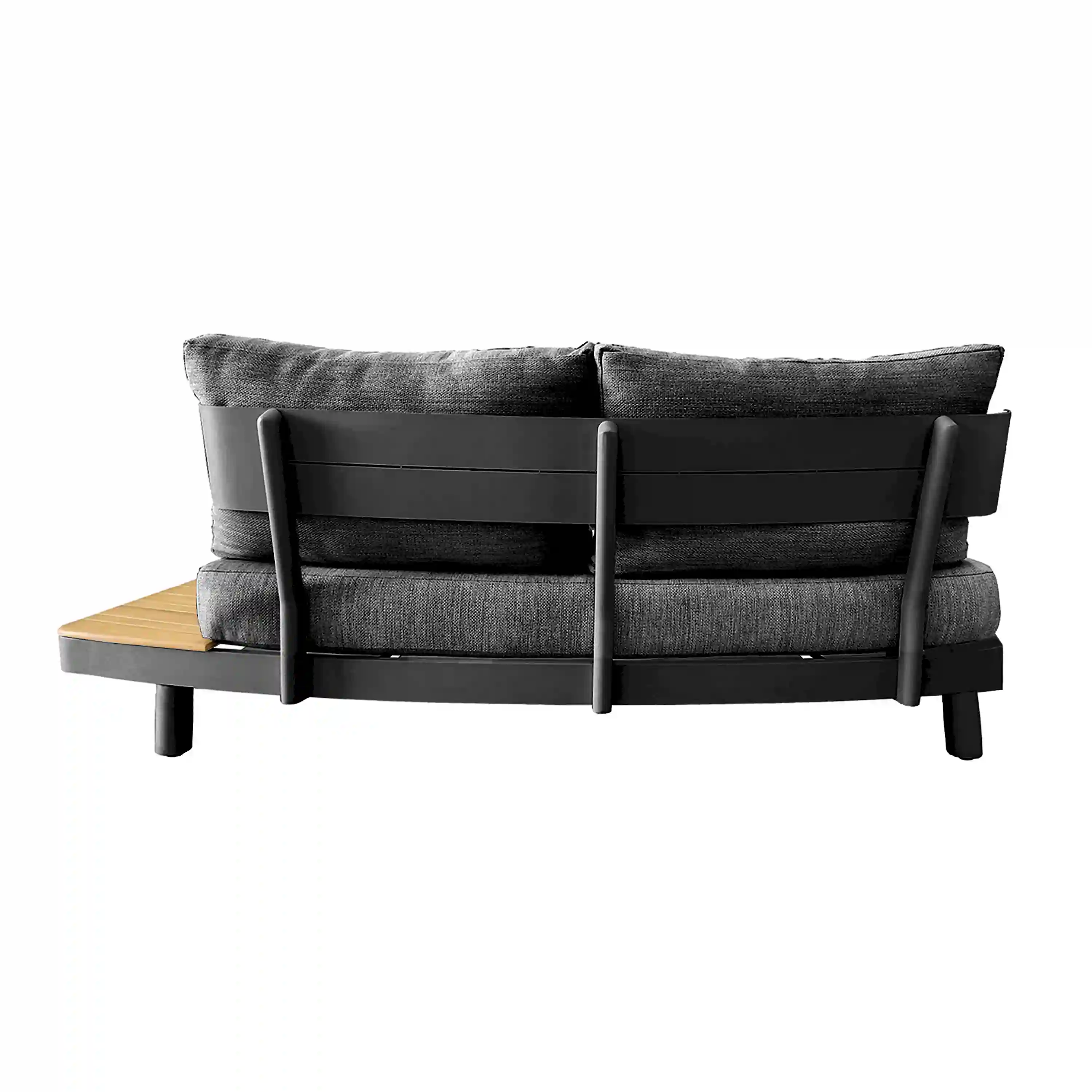 Deko Living 6 Piece Seating Outdoor Gray Aluminum and Teak Contour Sofa Set (COP30113) - Image 7