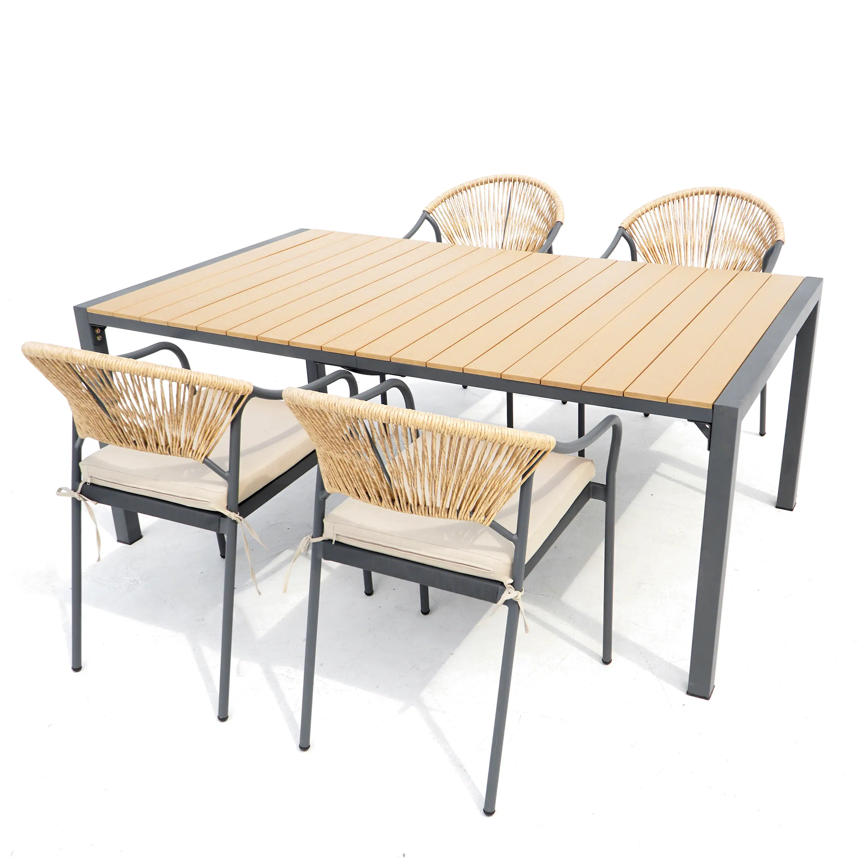 Deko Living 6 Piece Seating Yellow Outdoor Patio Dining Chairs and Table Set (COP30703) - Image 3