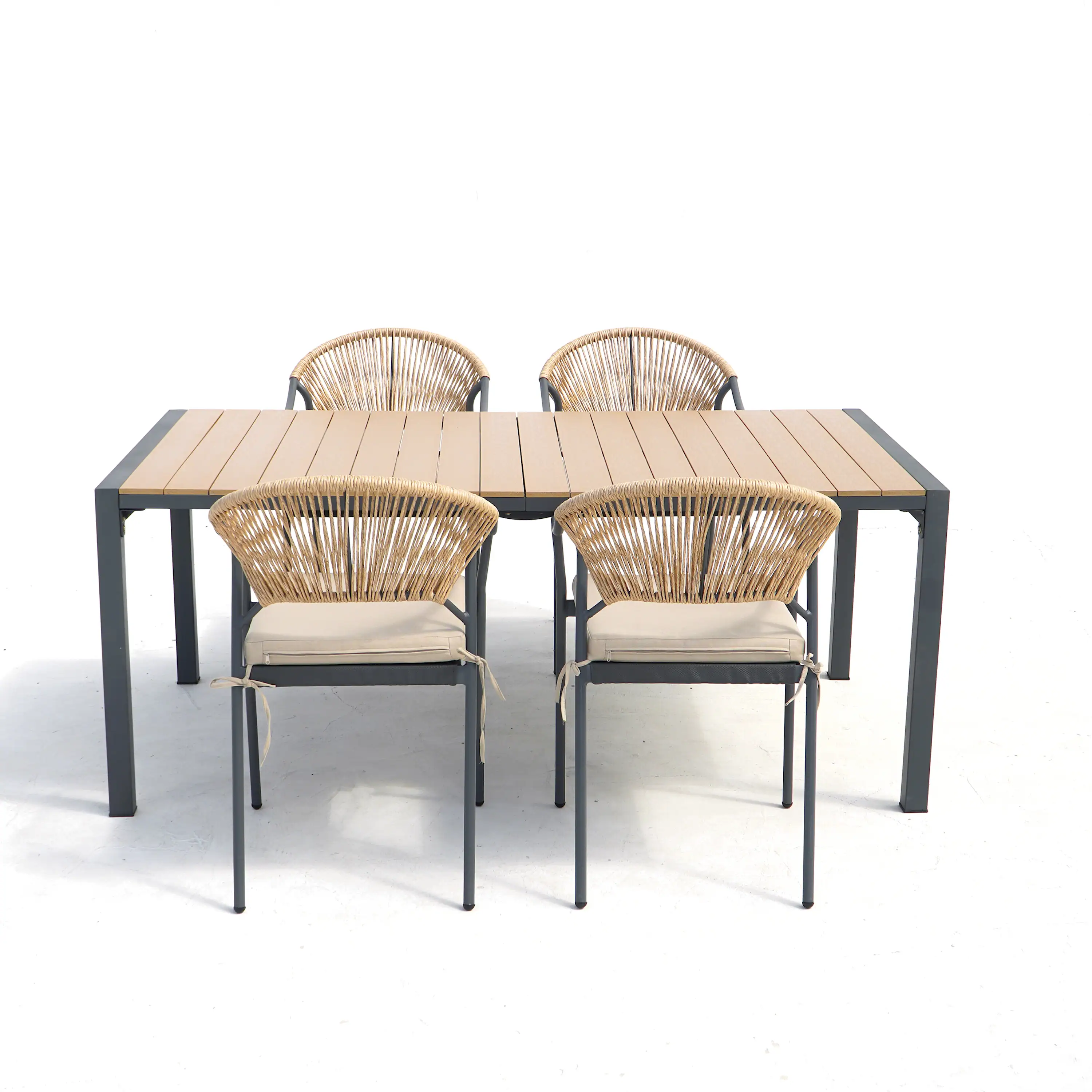 Deko Living 6 Piece Seating Yellow Outdoor Patio Dining Chairs and Table Set (COP30703) - Image 4
