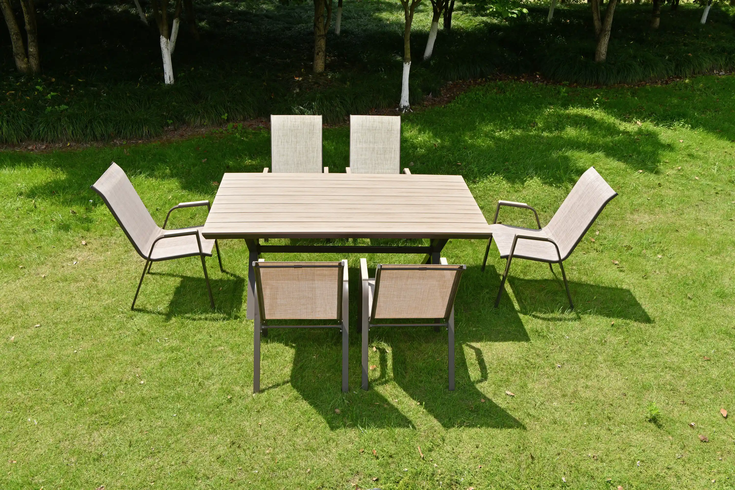 Deko Living 7 Piece Brown Outdoor Dining Chairs and Table Set (COP30702BWN) - Image 3