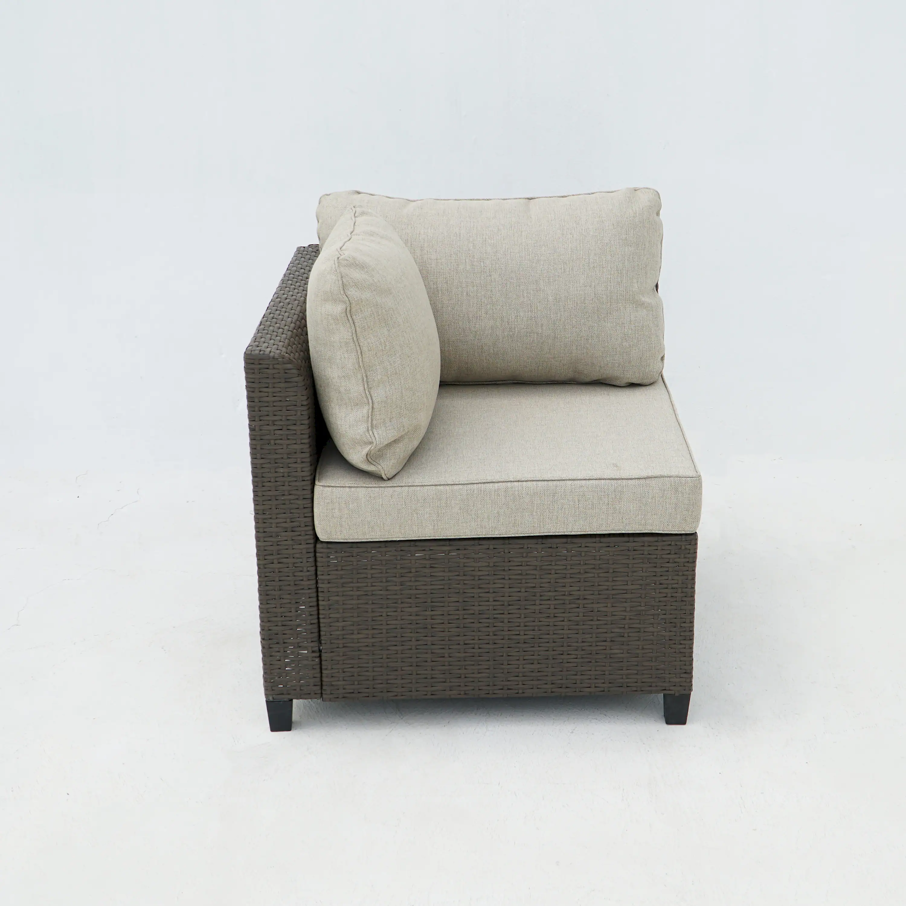 Deko Living 8 Piece Brown Outdoor Sectional Wicker Sofa Chairs and Tables  with Interchangable Beige and Red Cushion Covers (COP30011) - Image 10