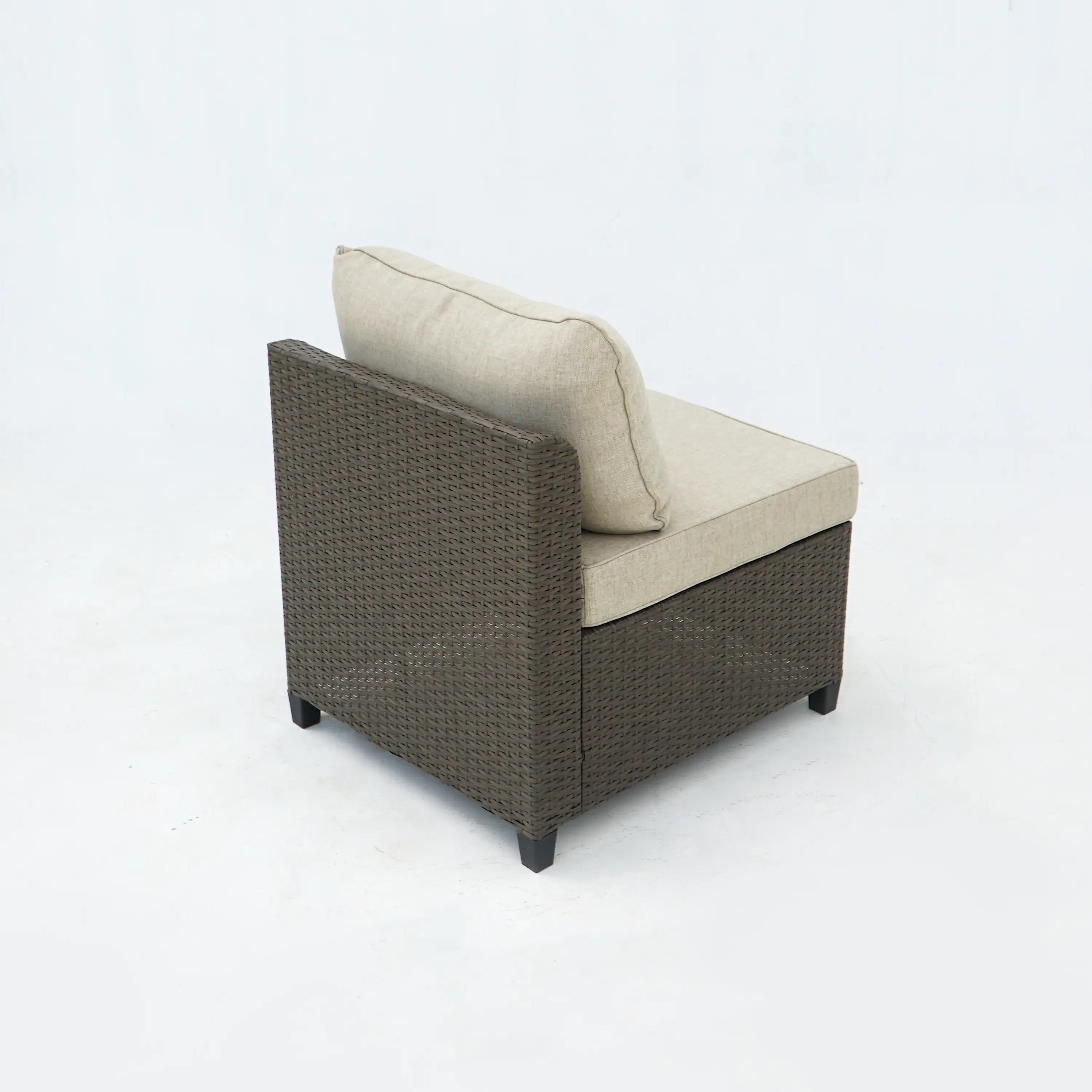 Deko Living 8 Piece Brown Outdoor Sectional Wicker Sofa Chairs and Tables  with Interchangable Beige and Red Cushion Covers (COP30011) - Image 11