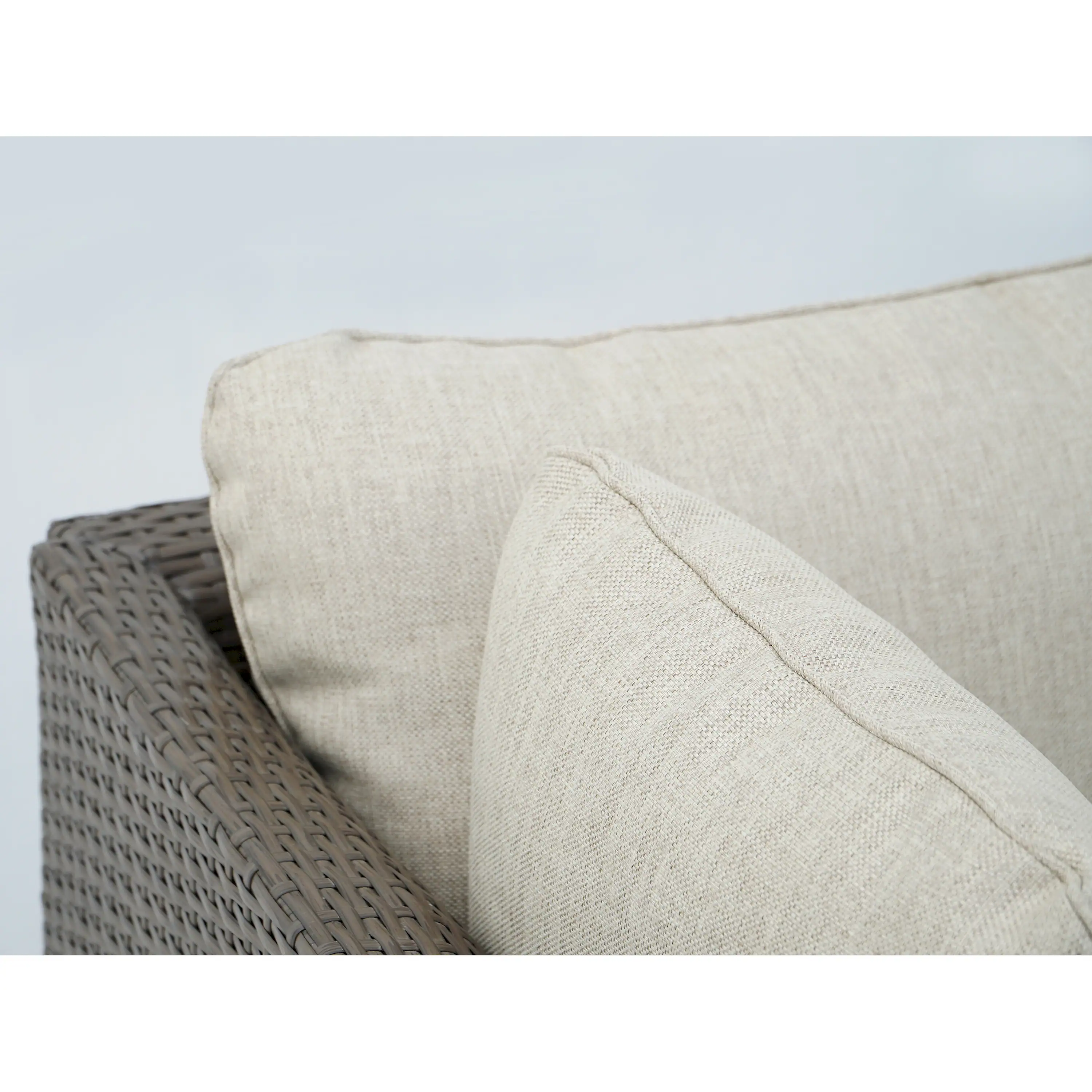 Deko Living 8 Piece Brown Outdoor Sectional Wicker Sofa Chairs and Tables  with Interchangable Beige and Red Cushion Covers (COP30011) - Image 12