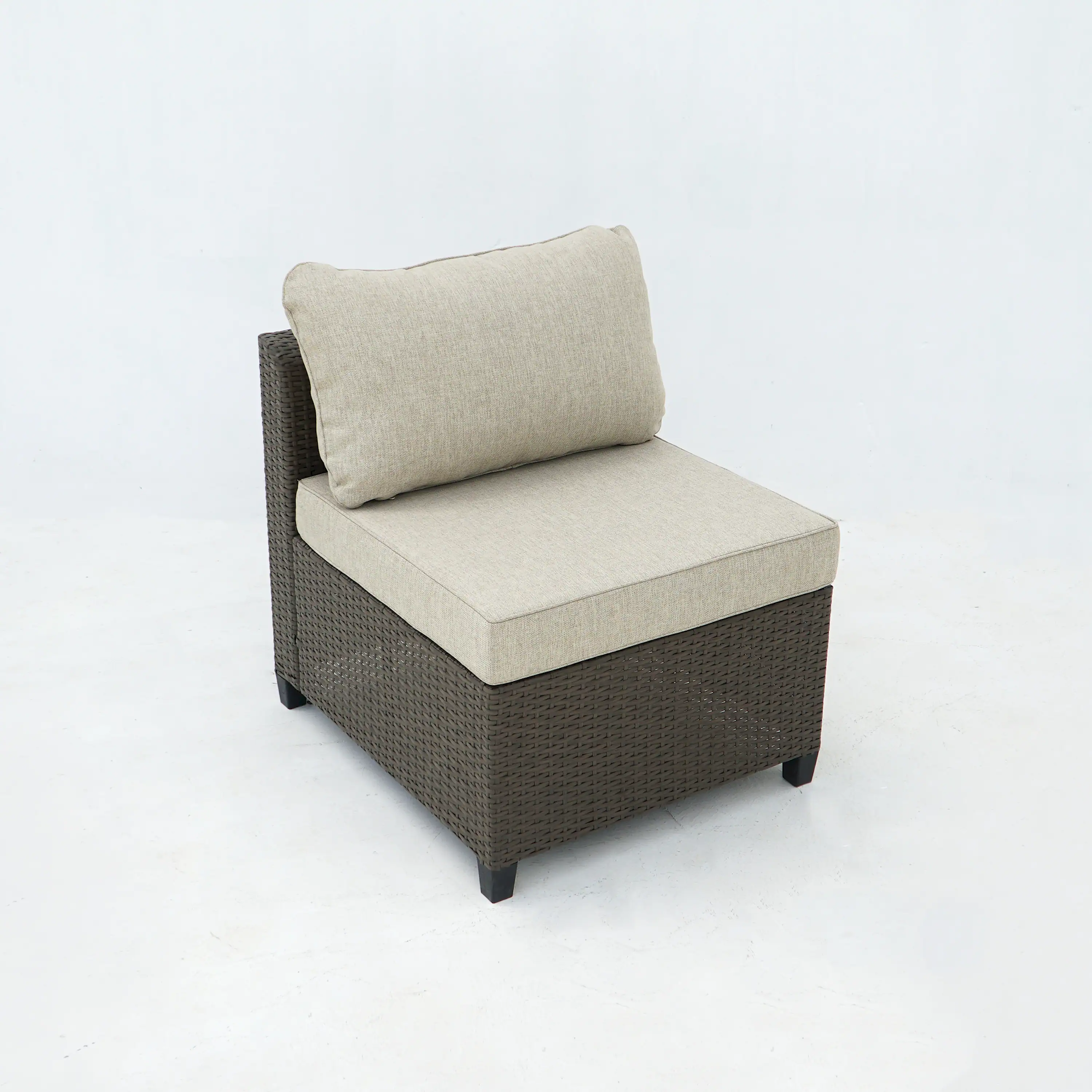 Deko Living 8 Piece Brown Outdoor Sectional Wicker Sofa Chairs and Tables  with Interchangable Beige and Red Cushion Covers (COP30011) - Image 8