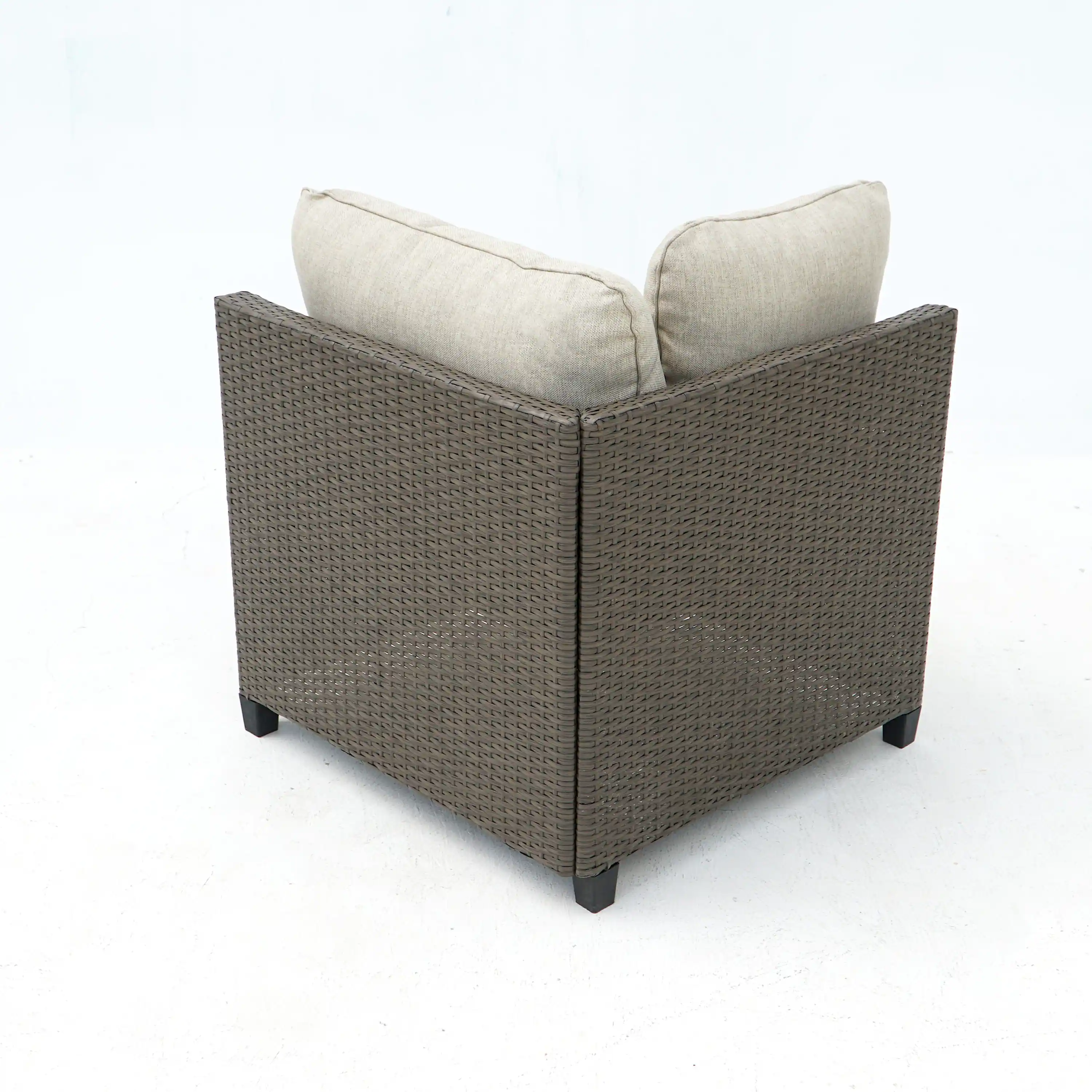 Deko Living 8 Piece Brown Outdoor Sectional Wicker Sofa Chairs and Tables  with Interchangable Beige and Red Cushion Covers (COP30011) - Image 9