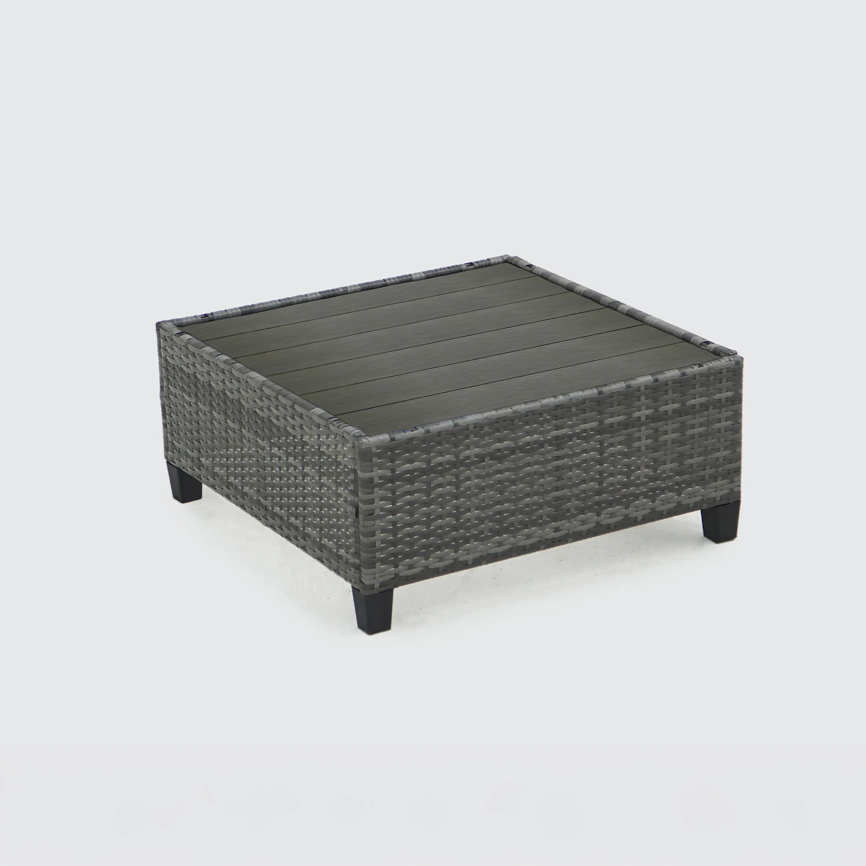 Deko Living 8 Piece Gray Outdoor Sectional Wicker Sofa Chairs and Tables  with Interchangeable Blue and Gray Cushion Covers (COP30111) - Image 6