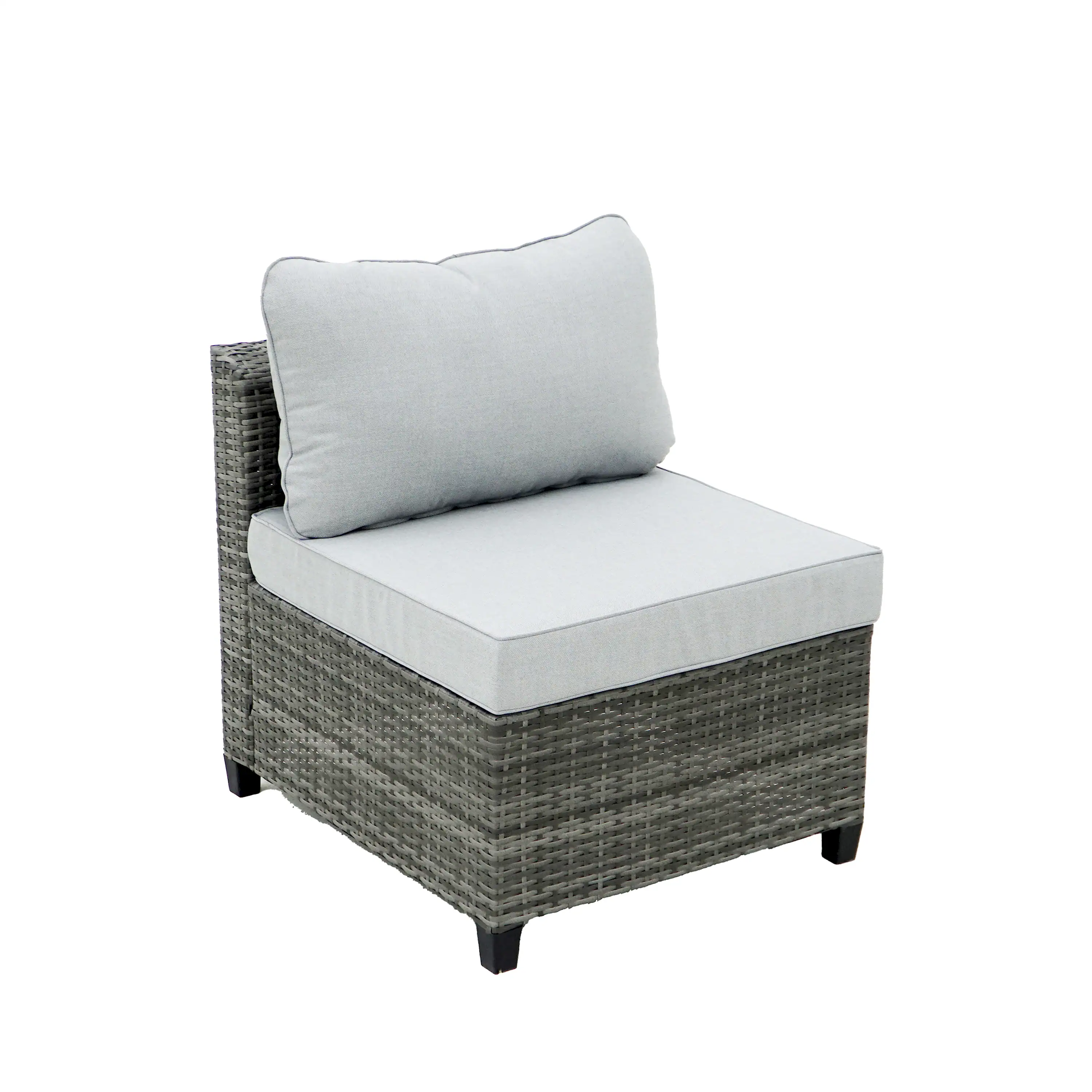 Deko Living 8 Piece Gray Outdoor Sectional Wicker Sofa Chairs and Tables  with Interchangeable Blue and Gray Cushion Covers (COP30111) - Image 8