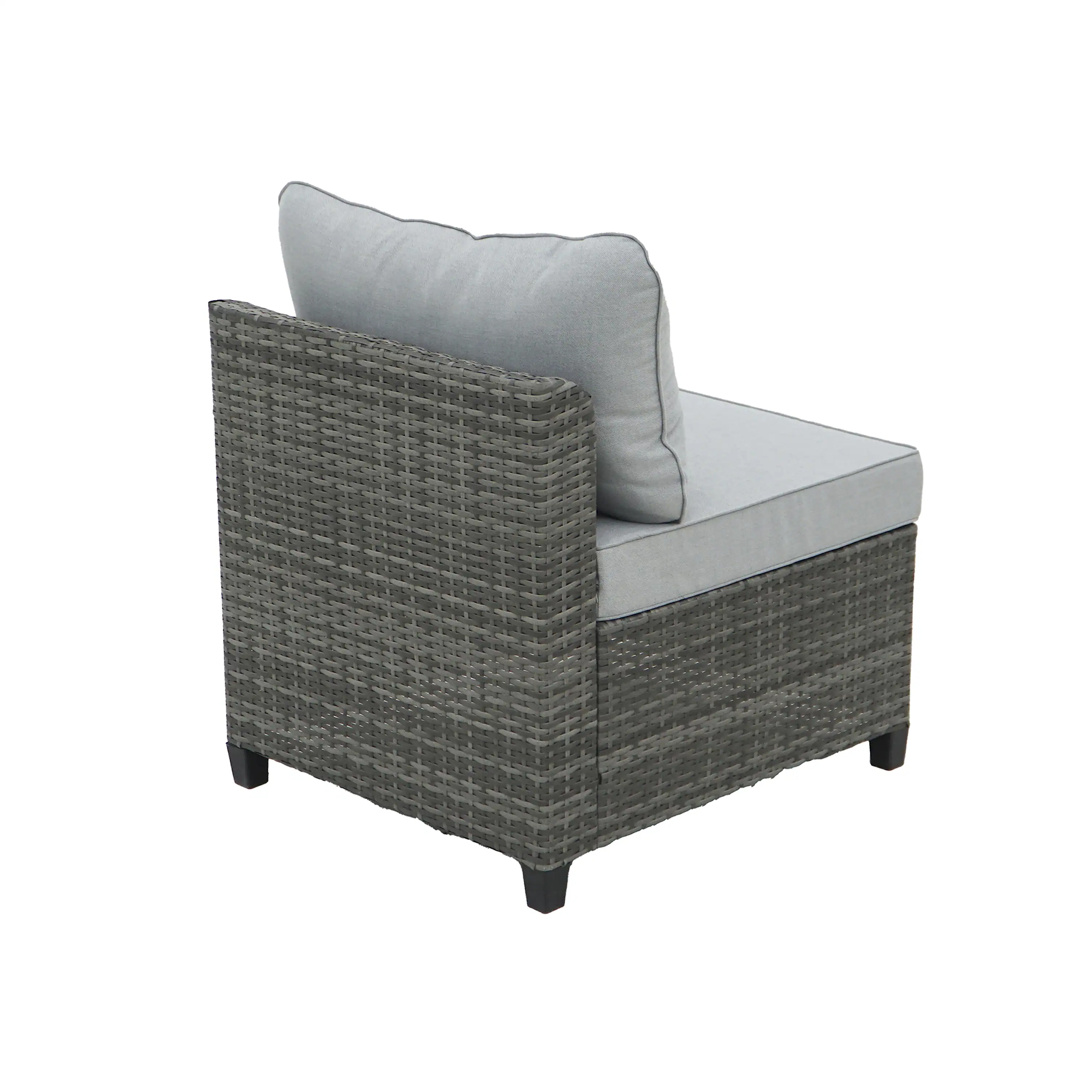 Deko Living 8 Piece Gray Outdoor Sectional Wicker Sofa Chairs and Tables  with Interchangeable Blue and Gray Cushion Covers (COP30111) - Image 9