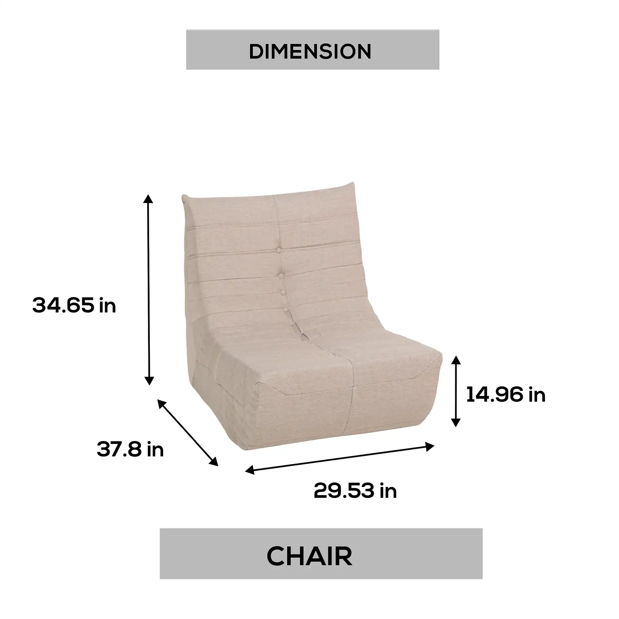 Deko Living Beige Compressed Foam Chair (CIF50219LST) - Image 7