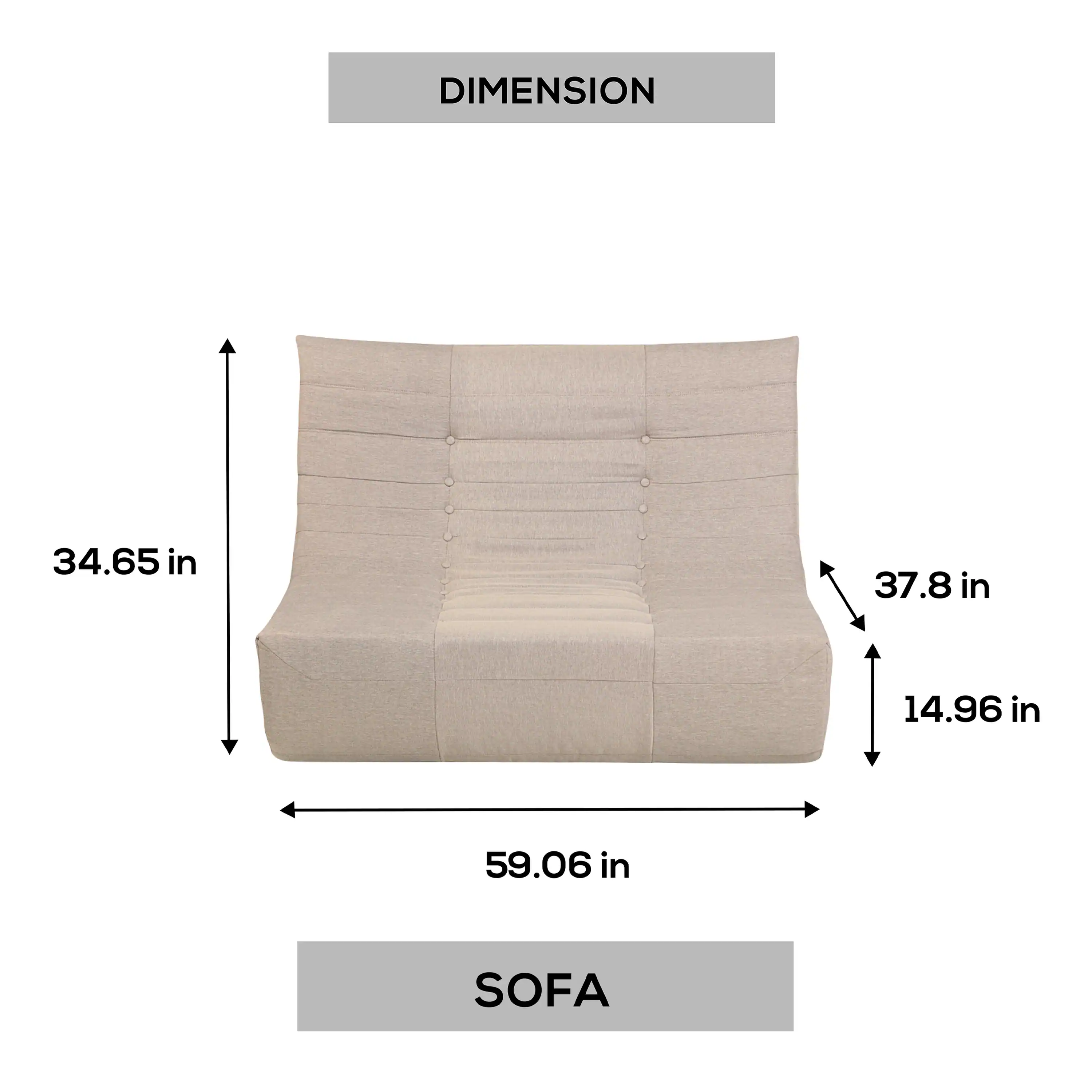 Deko Living Beige Outdoor Compressed Foam Sofa (COP30219SOF) - Image 8