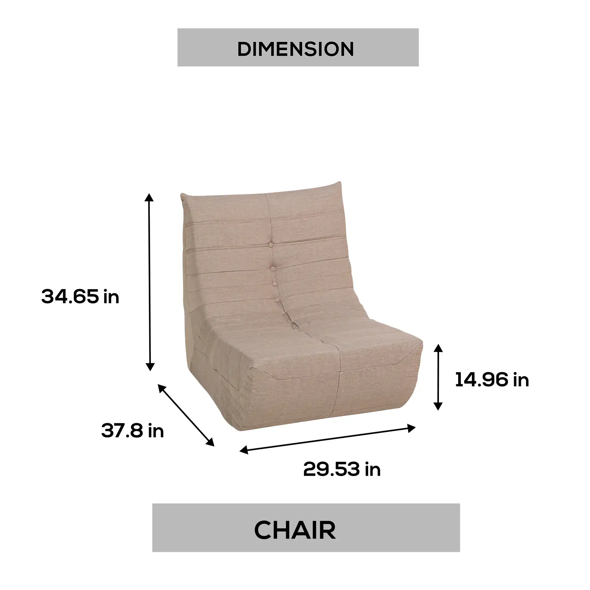 Deko Living Brown Compressed Foam Chair (CIF50119LST) - Image 8
