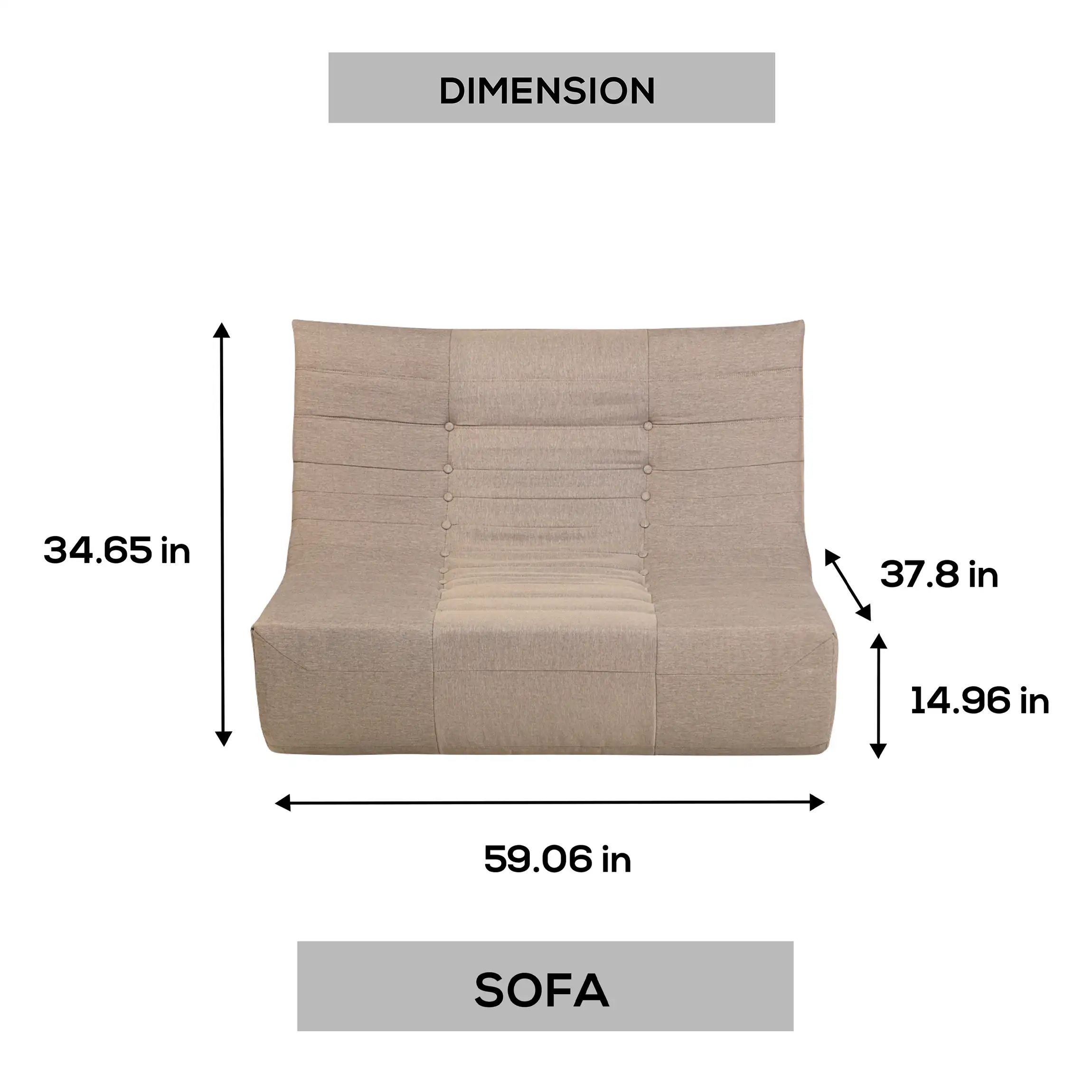 Deko Living Brown Compressed Foam Sofa (CIF50119SOF) - Image 9