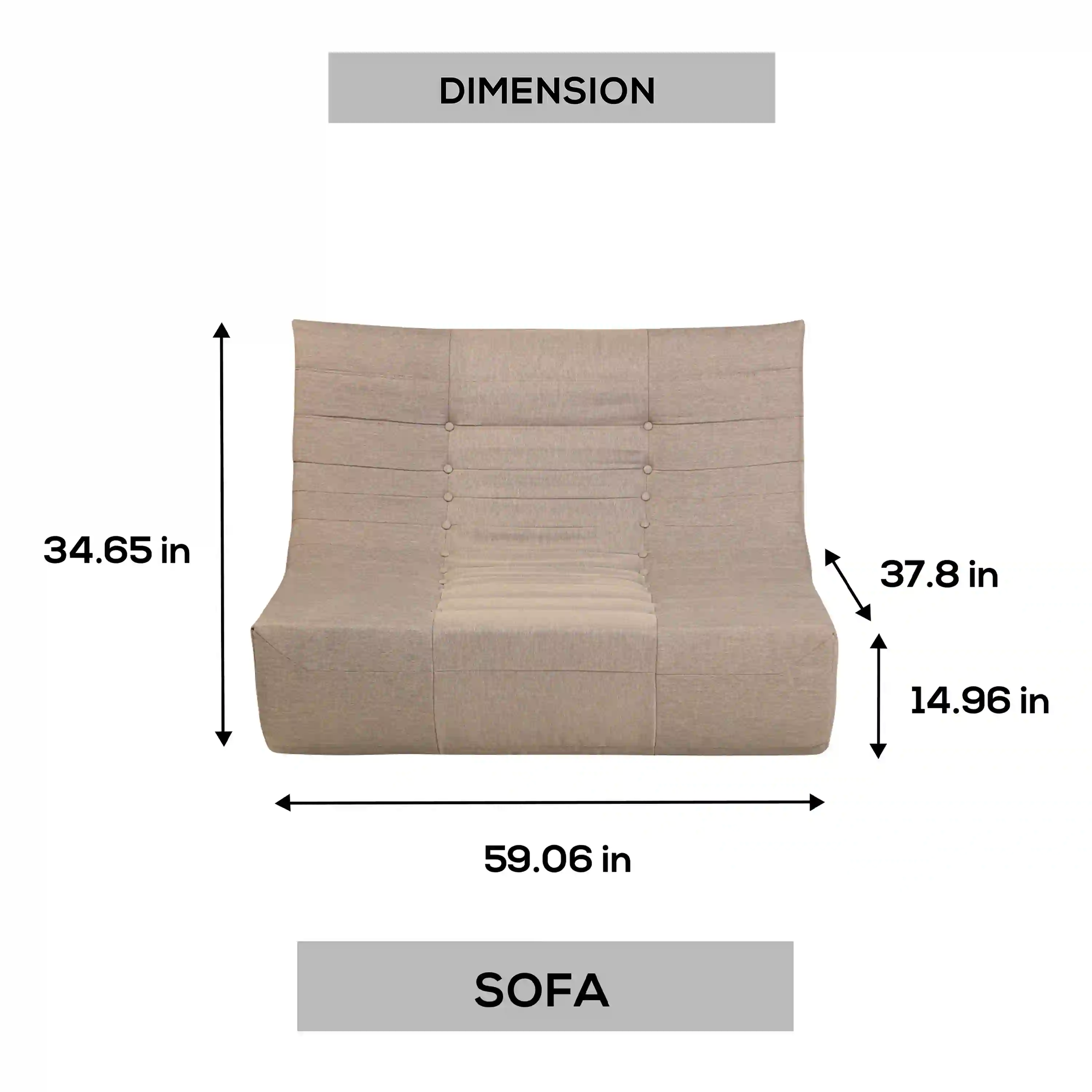Deko Living Brown Outdoor Compressed Foam Sofa (COP30119SOF) - Image 9