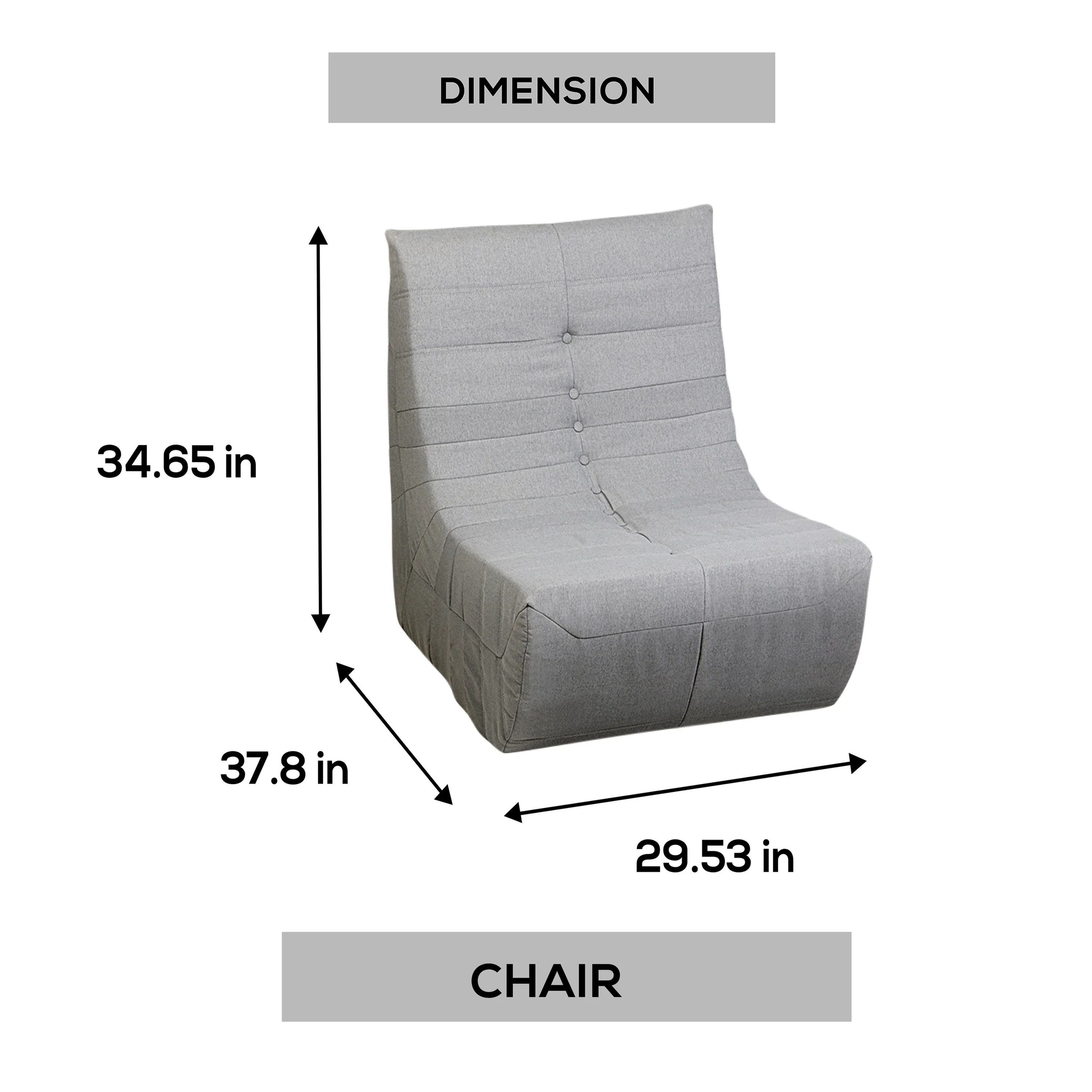 Deko Living Gray Outdoor Compressed Foam Chair (COP30019LST) - Image 9
