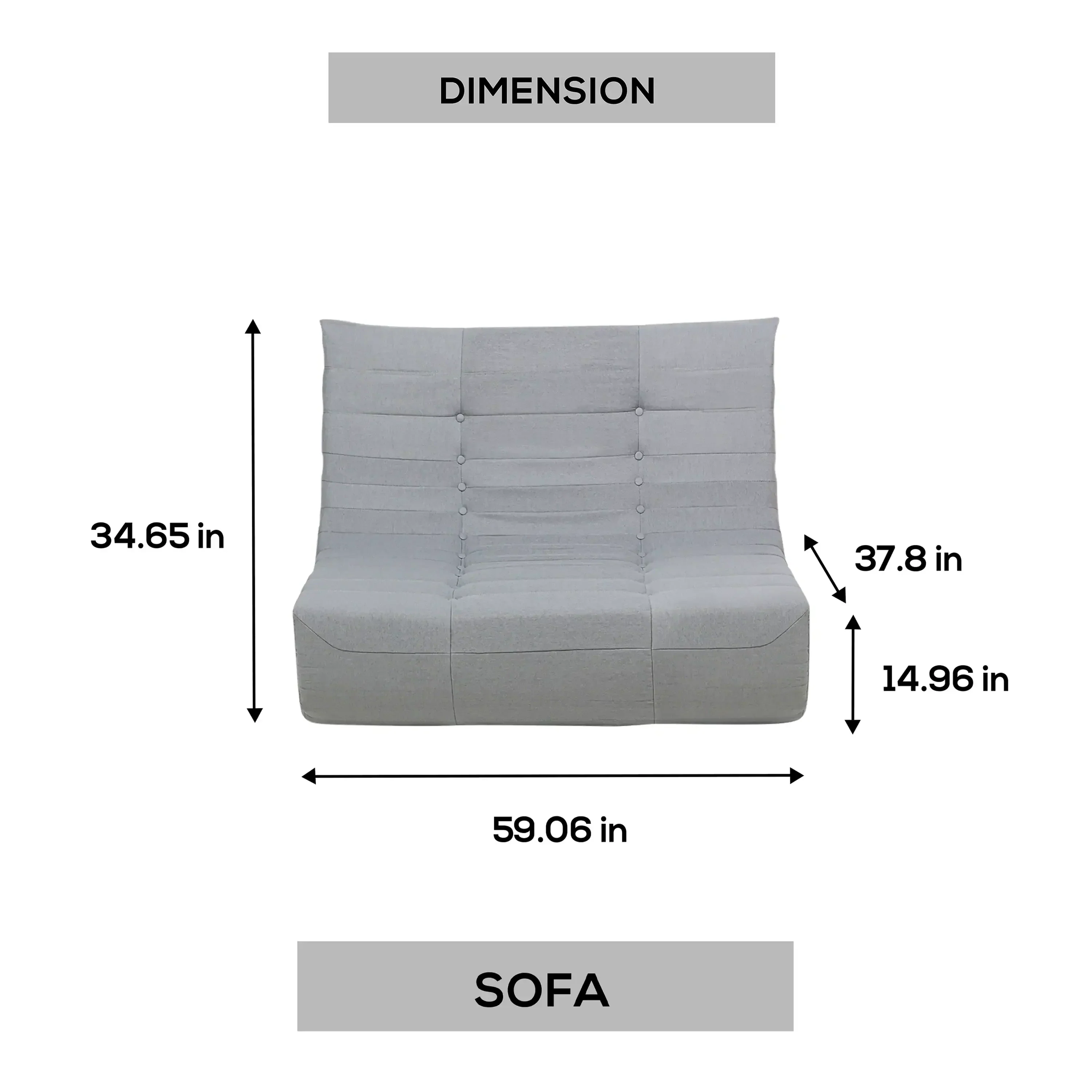 Deko Living Gray Outdoor Compressed Foam Sofa (COP30019SOF) - Image 8
