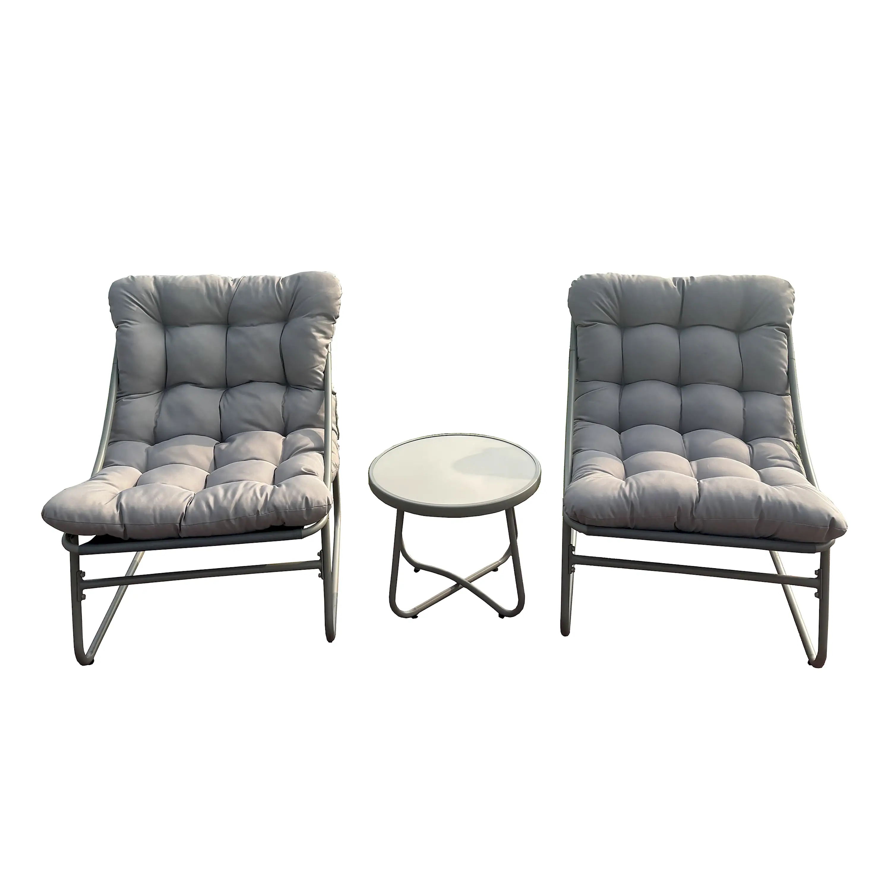 Deko Living Outdoor Modular Bistro Set with Beige Cushion Chairs and Round Coffee Table (COP20211) - Image 2