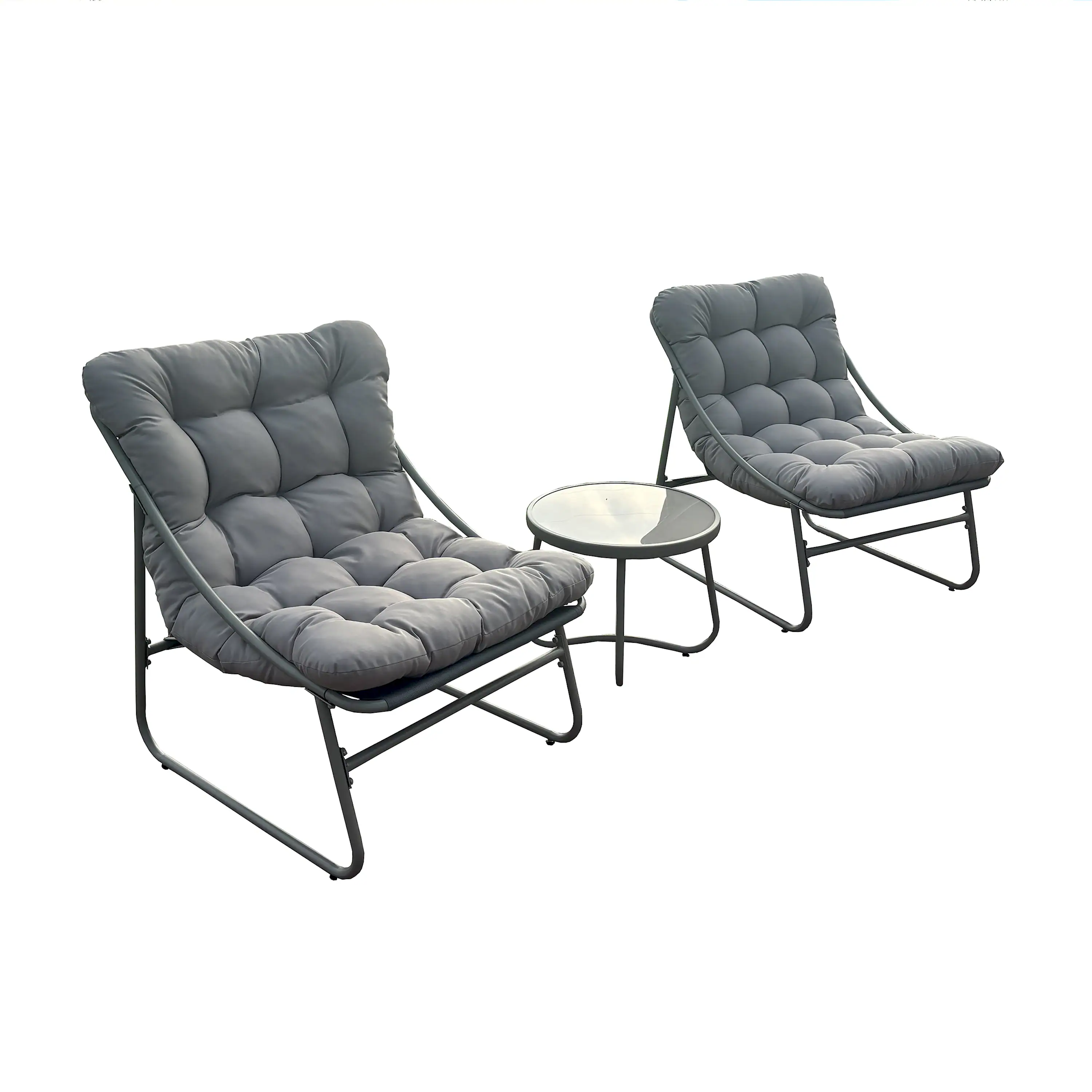 Deko Living Outdoor Modular Bistro Set with Beige Cushion Chairs and Round Coffee Table (COP20211) - Image 3