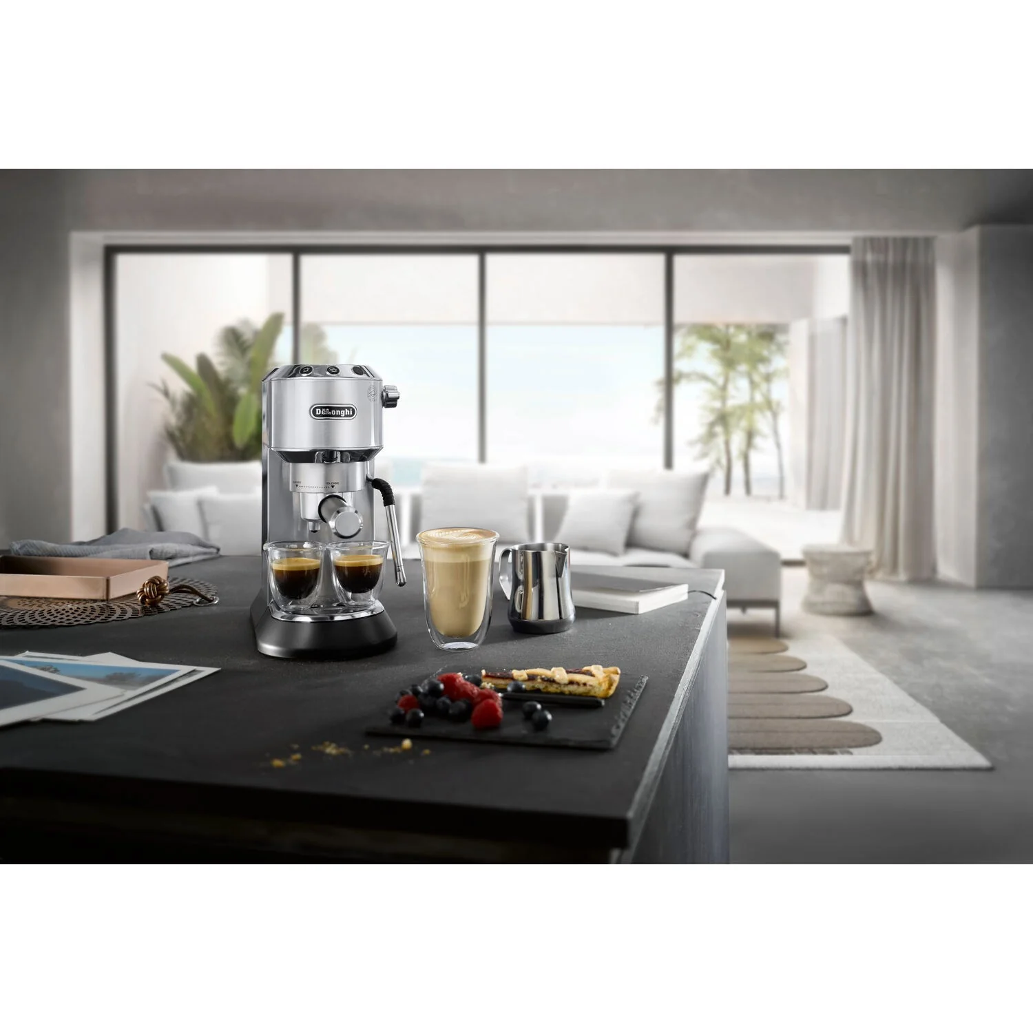 De'Longhi Dedica Arte 15 Bar Pump Espresso Machine with Cappuccino Feature in Stainless (EC885M) - Image 2