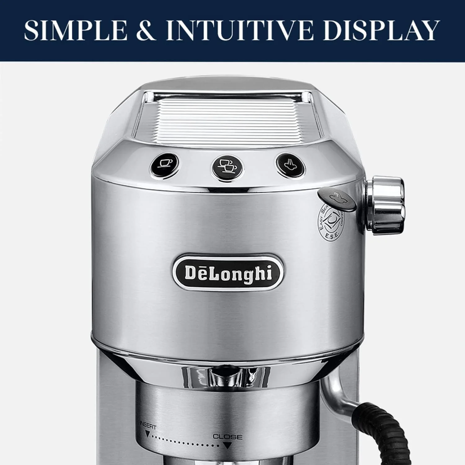 De'Longhi Dedica Arte 15 Bar Pump Espresso Machine with Cappuccino Feature in Stainless (EC885M) - Image 9