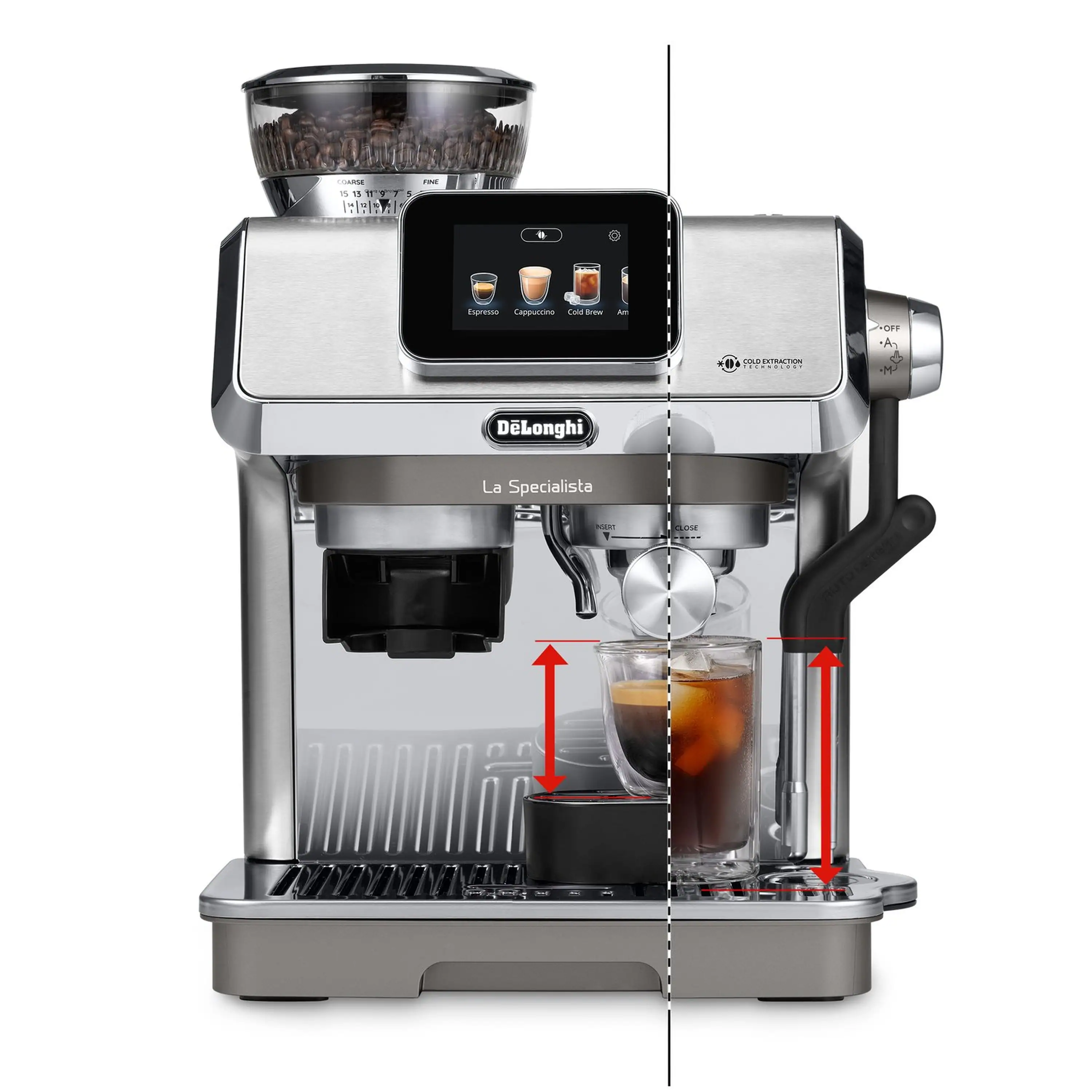 De'Longhi Dedica La Specialista Touch Espresso Machine with Cold Brew. Latte Art in Green (EC9455M) - Image 13