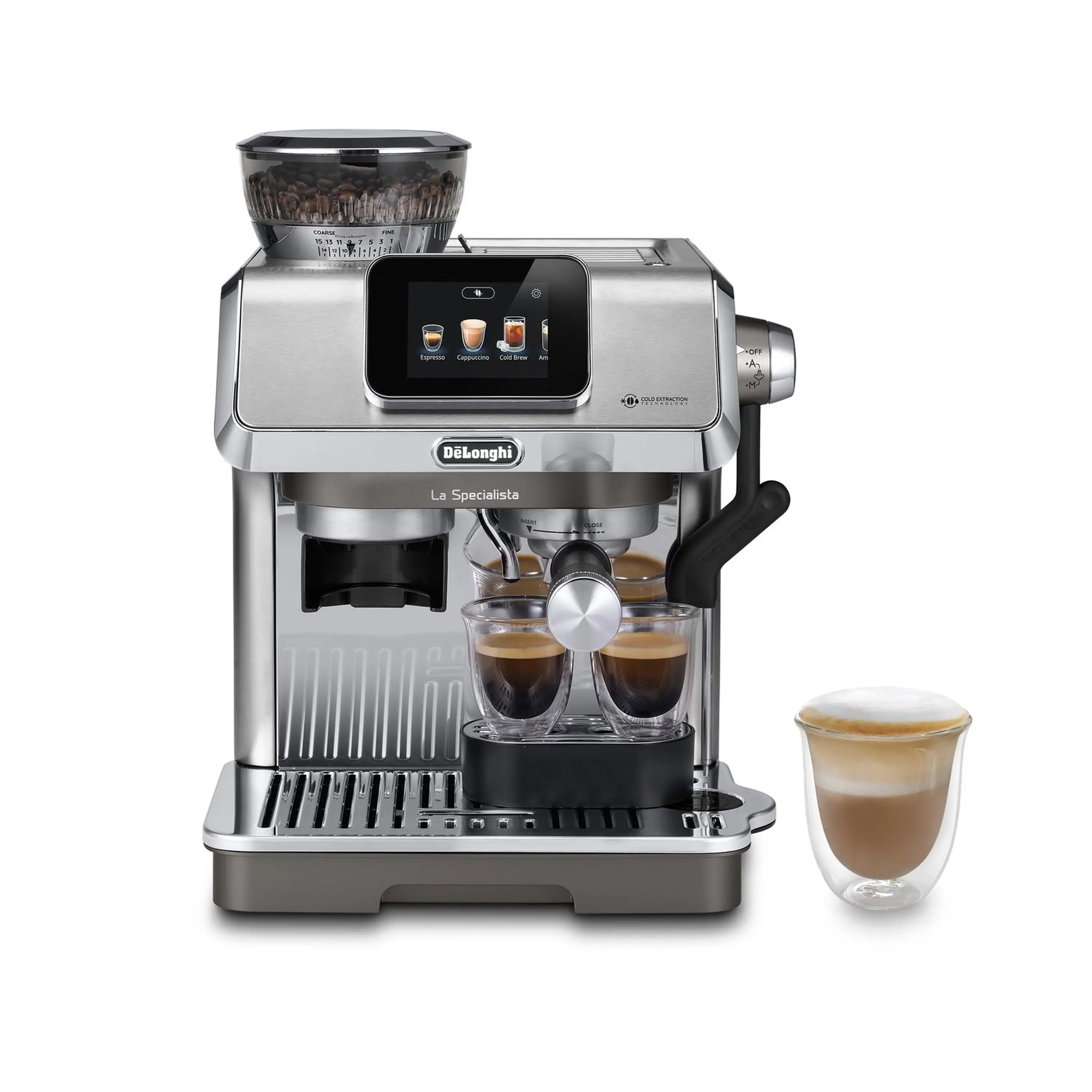De'Longhi Dedica La Specialista Touch Espresso Machine with Cold Brew. Latte Art in Green (EC9455M) - Image 14