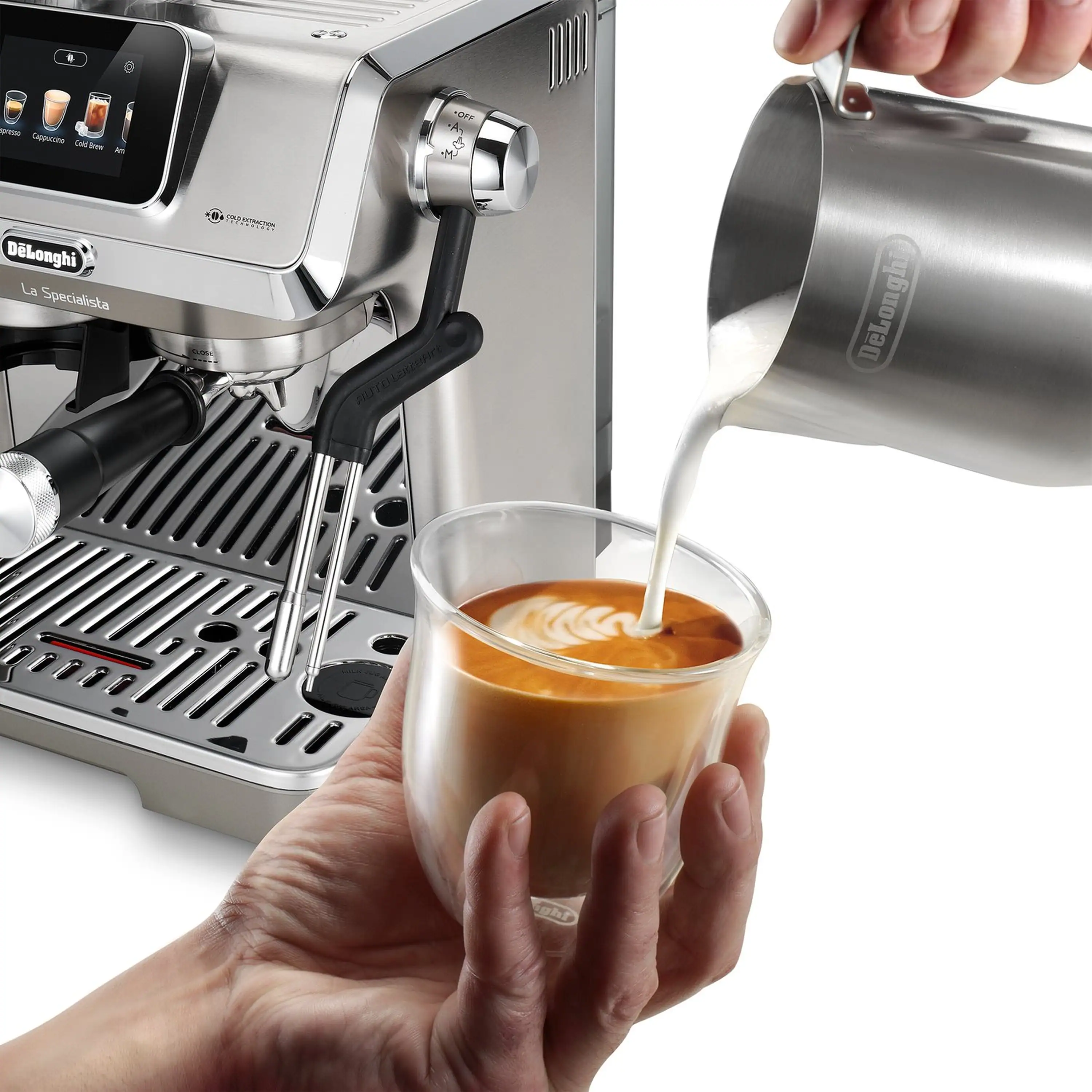 De'Longhi Dedica La Specialista Touch Espresso Machine with Cold Brew. Latte Art in Green (EC9455M) - Image 18