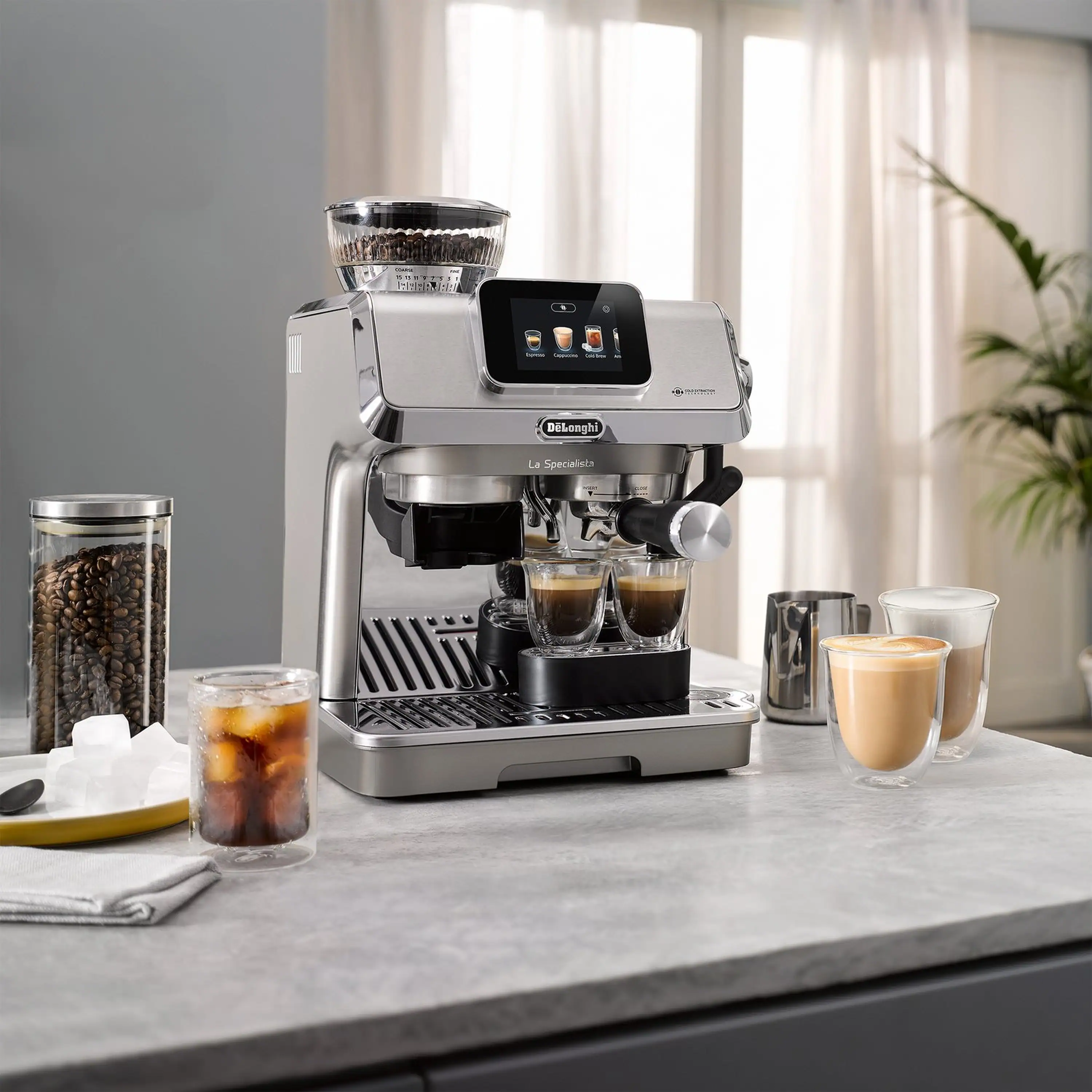 De'Longhi Dedica La Specialista Touch Espresso Machine with Cold Brew. Latte Art in Green (EC9455M) - Image 3