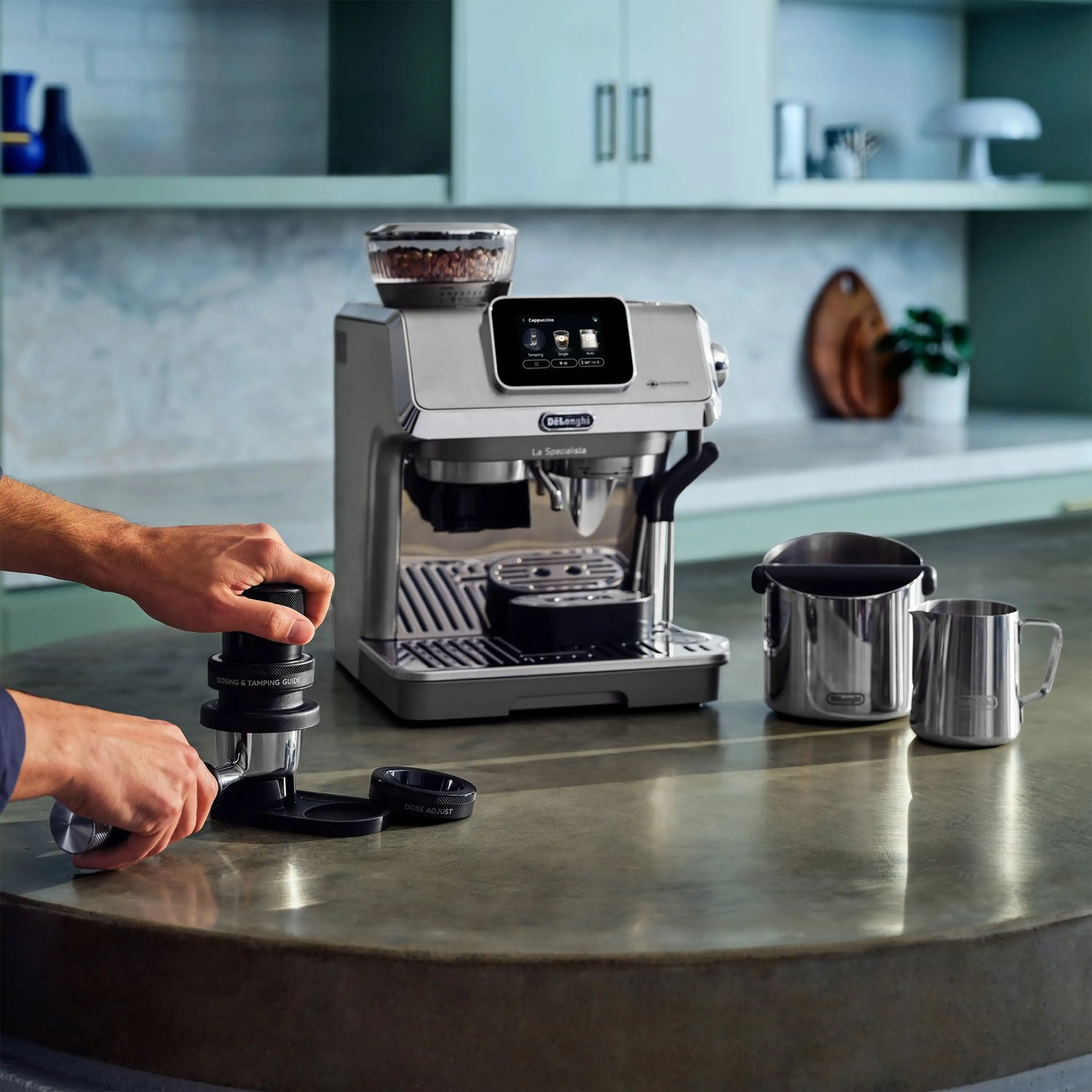 De'Longhi Dedica La Specialista Touch Espresso Machine with Cold Brew. Latte Art in Green (EC9455M) - Image 6