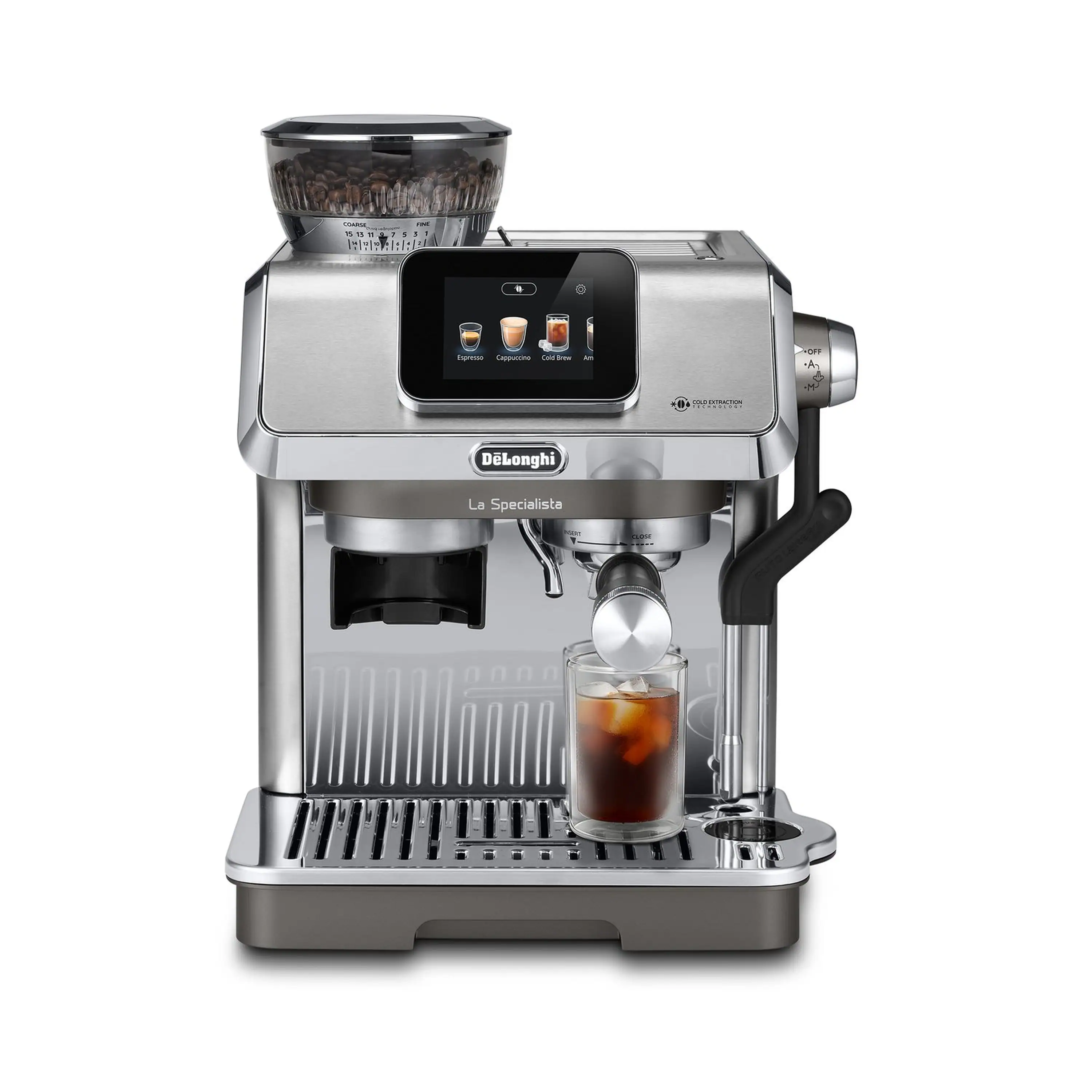 De'Longhi Dedica La Specialista Touch Espresso Machine with Cold Brew. Latte Art in Green (EC9455M) - Image 8