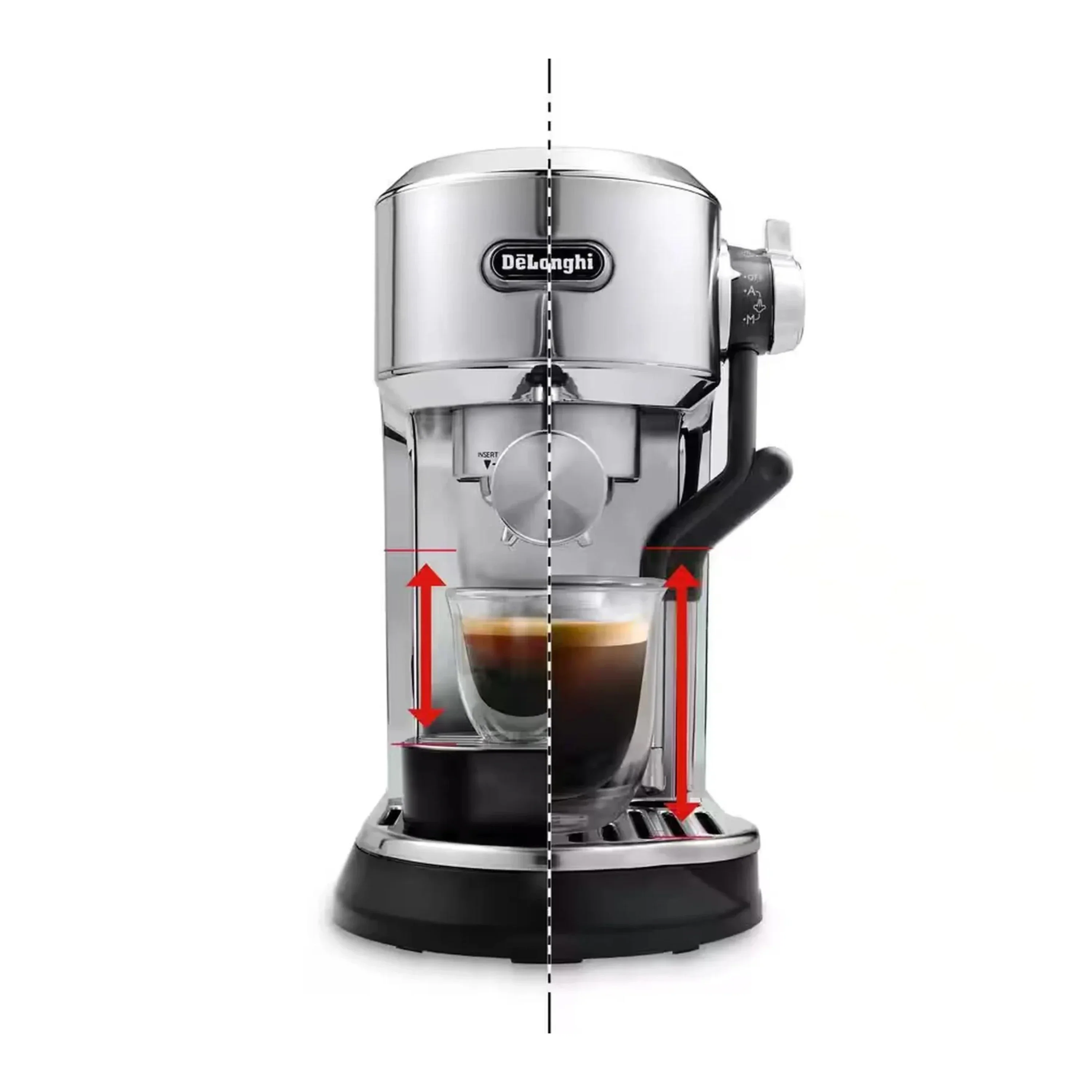 De'Longhi Dedica Maestro Plus Espresso Machine with Automatic Steam Wand in Stainless Steel (EC950M) - Image 3