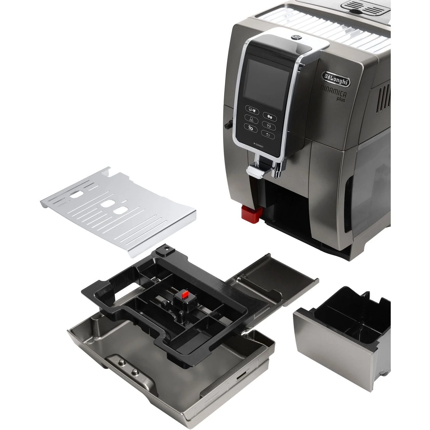 De'Longhi Dinamica Plus, Smart Coffee and Espresso Super Automatic Machine with Coffee Link Connectivity App and Automatic Milk Frother in Titanium (ECAM37095TI) - Image 11